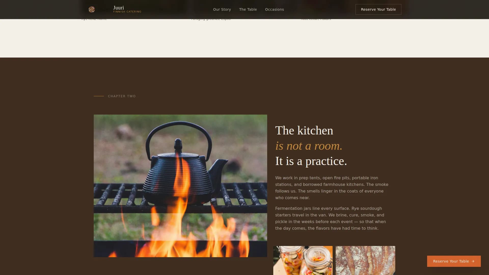 Juuri - Artisan Finnish Catering Landing Page Template