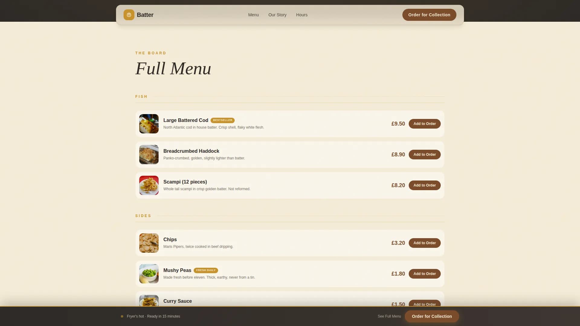 Regional & Specialty Restaurant Specialist Professional Website Template