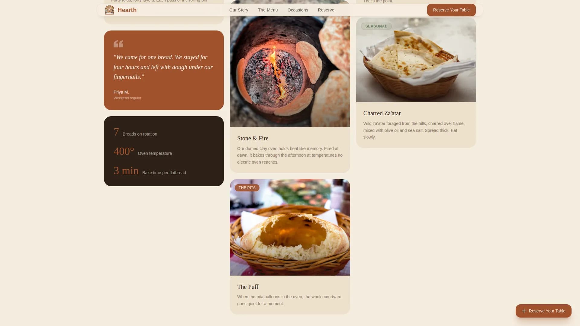 Regional & Specialty Restaurant Booking Website Template