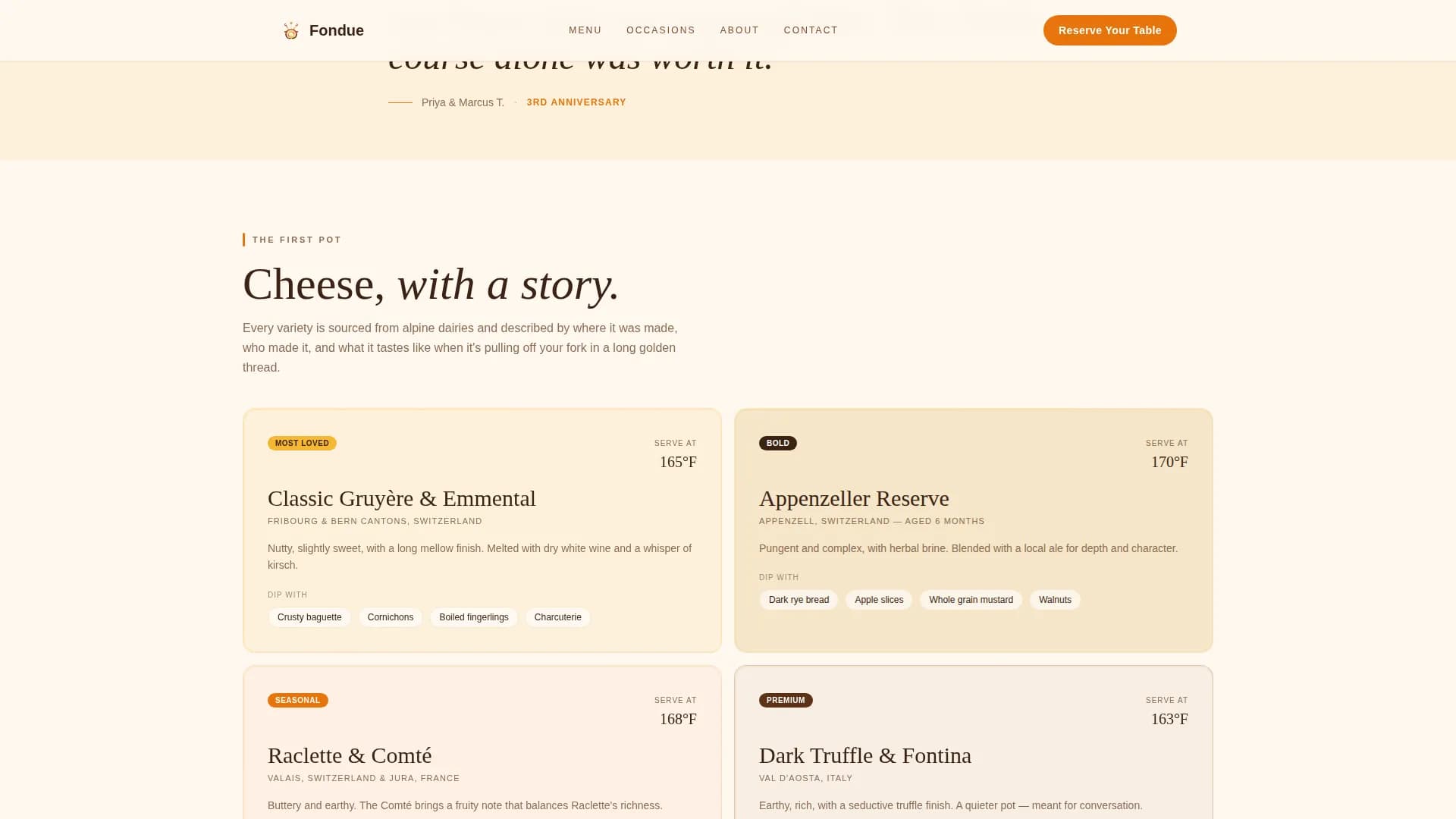 Regional & Specialty Restaurant Booking Website Template