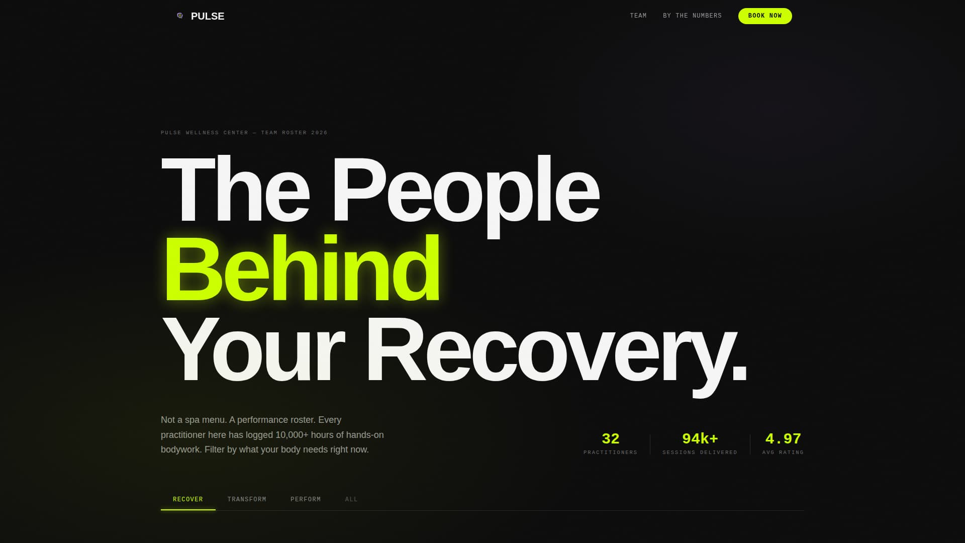 Pulse - High Performance Wellness Landing Page Template