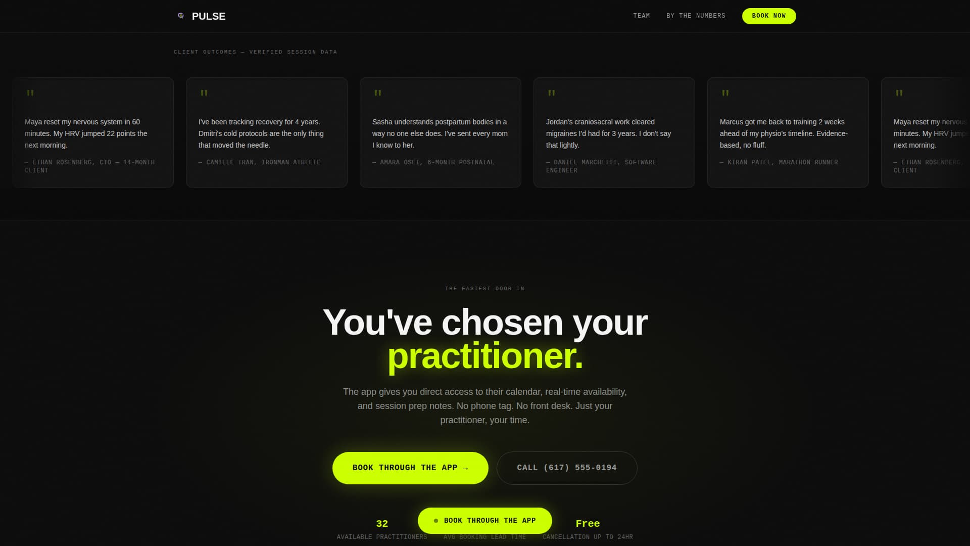 Pulse - High Performance Wellness Landing Page Template