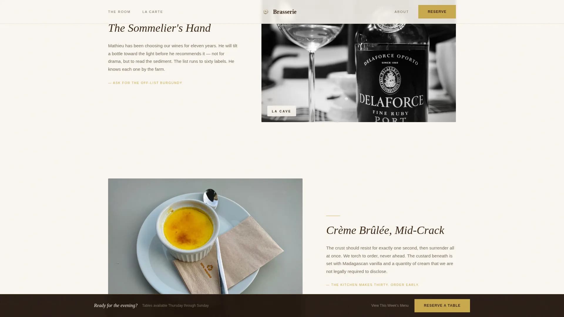 European Specialty Dining Booking Website Template