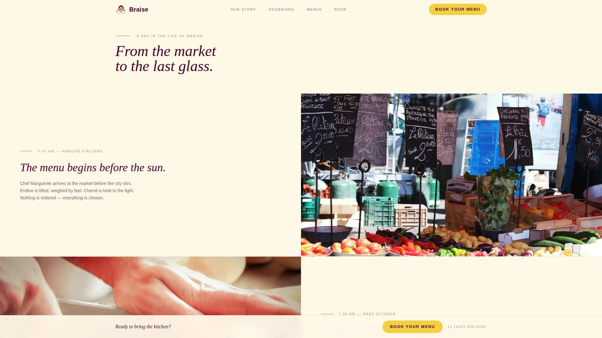 French Dining Booking Website Template