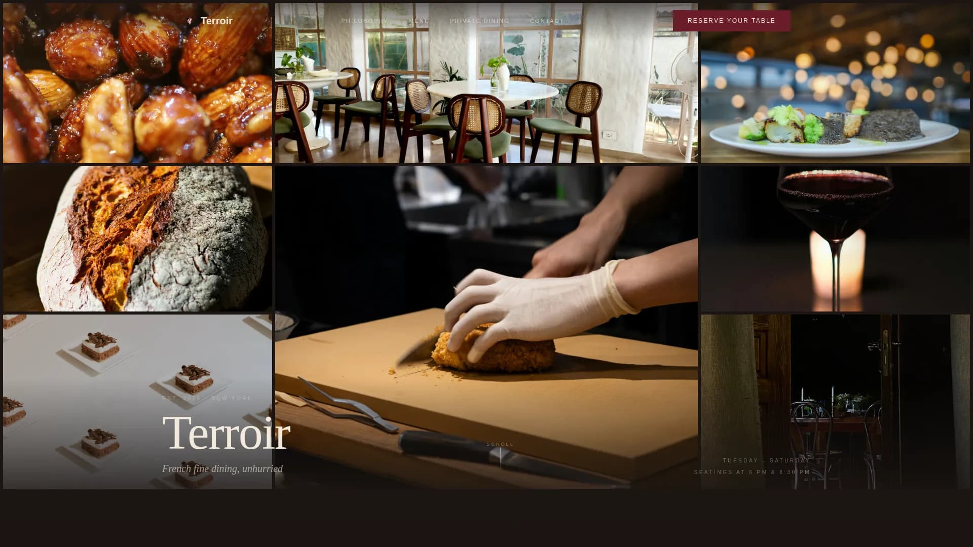 French Dining Booking Website Template