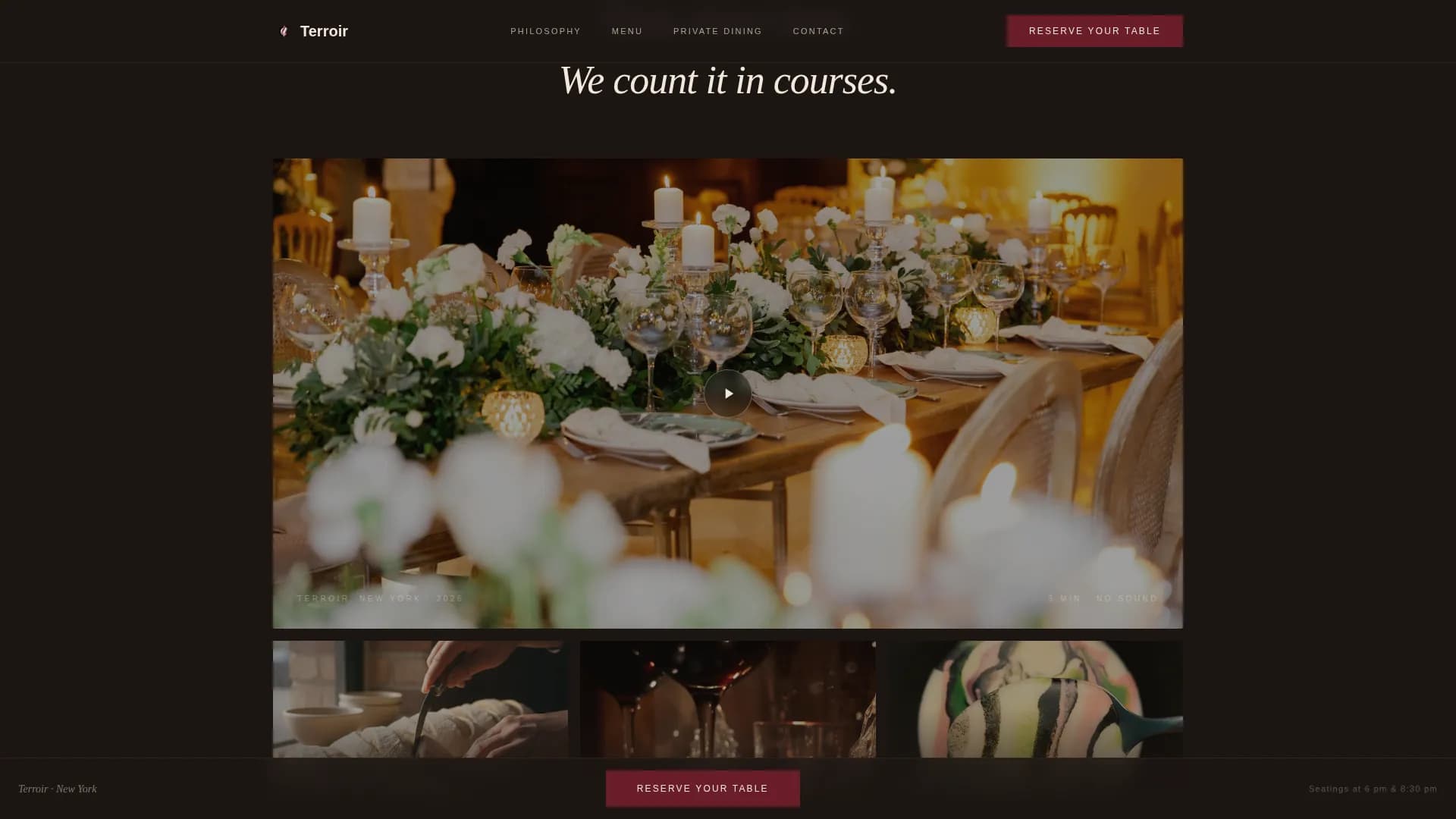French Dining Booking Website Template