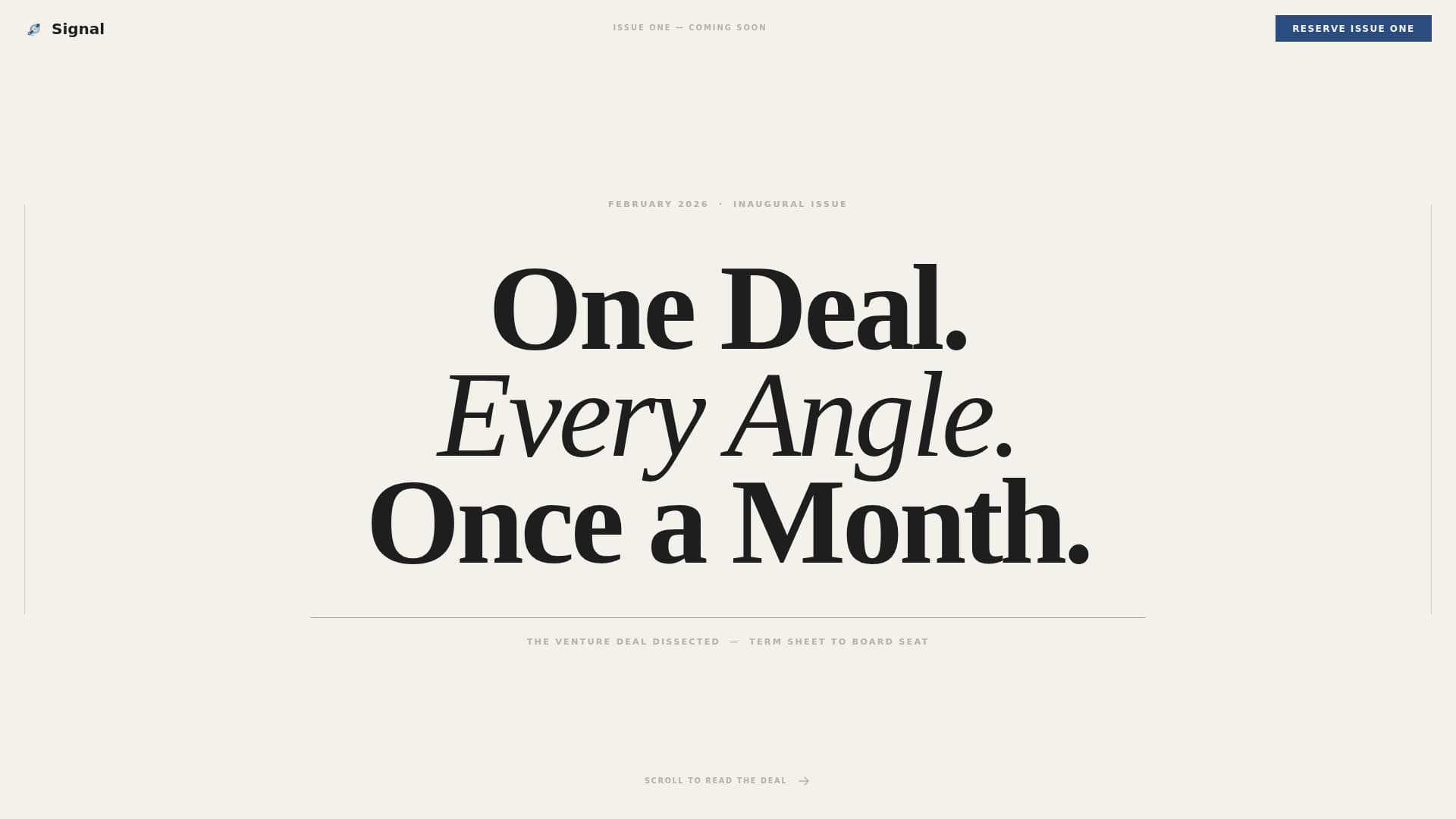 Venture Capital Newsletter Pre-Launch Website Template
