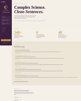 Byline - Authoritative Science Writer Landing Page Template