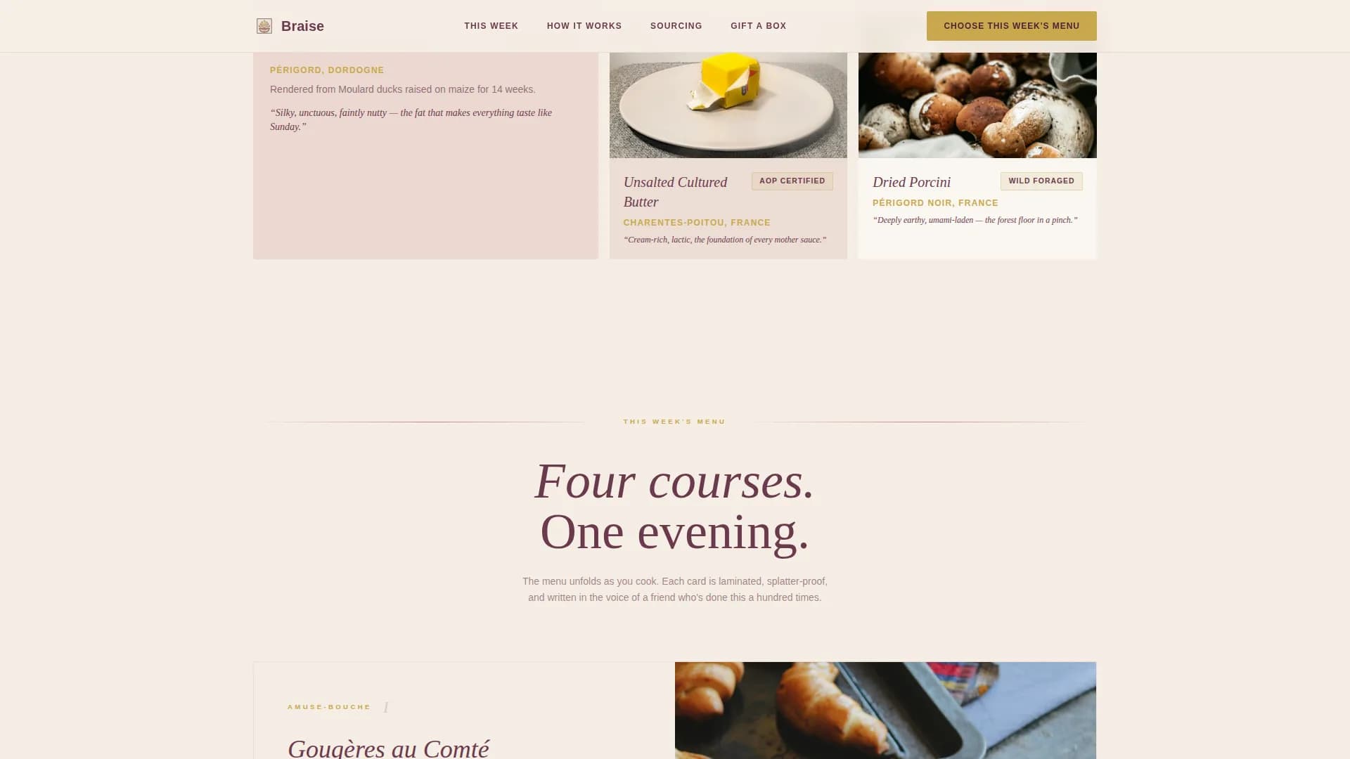 Braise — Premium Meal Kit Landing Page Template