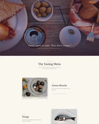 French Dining Specialist Booking Website Template