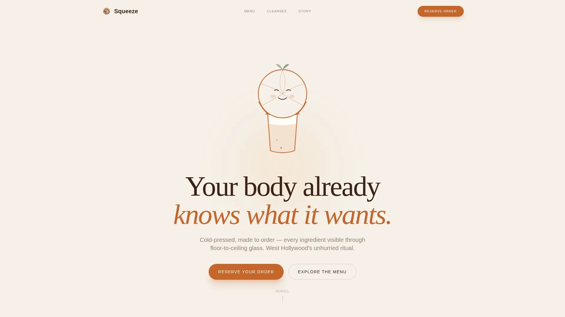 Tea, Juice & Beverage Bar Booking Website Template