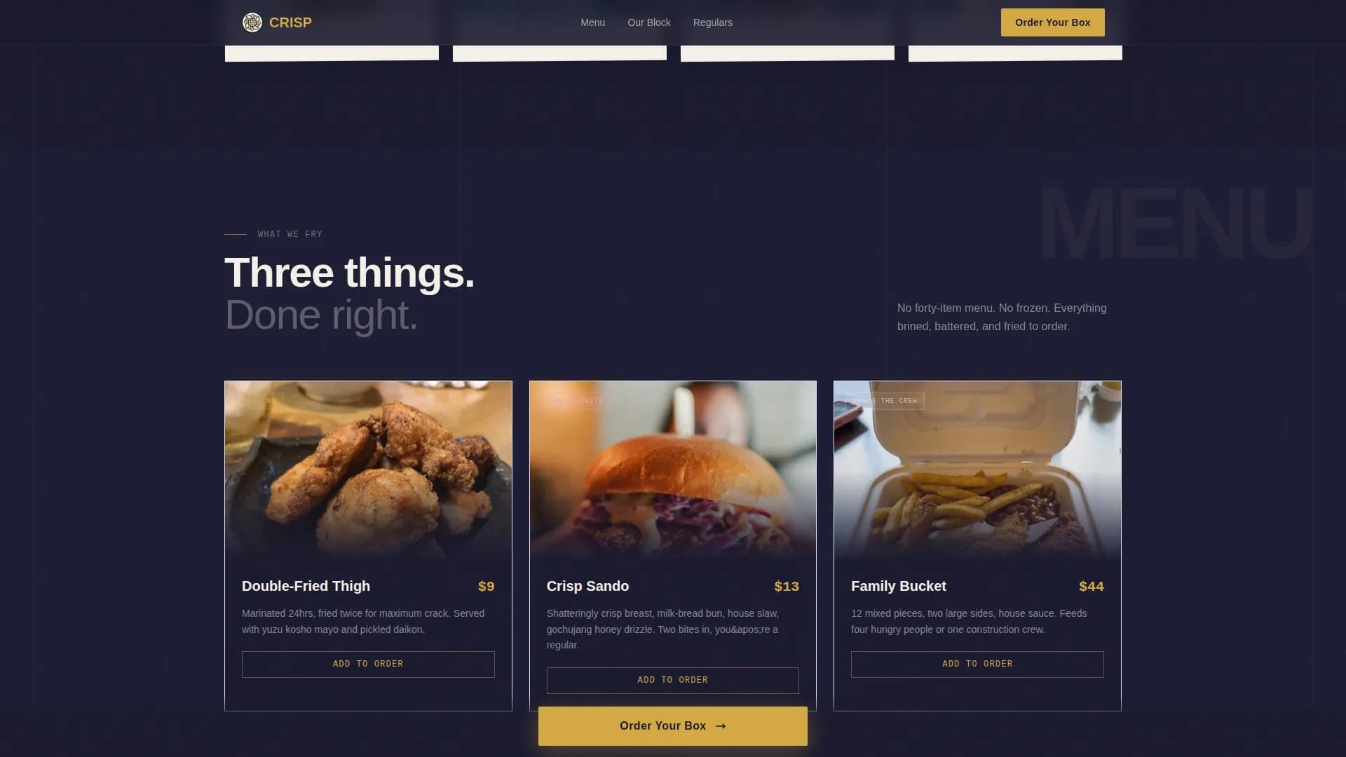 Quick Service & Takeaway Professional Website Template