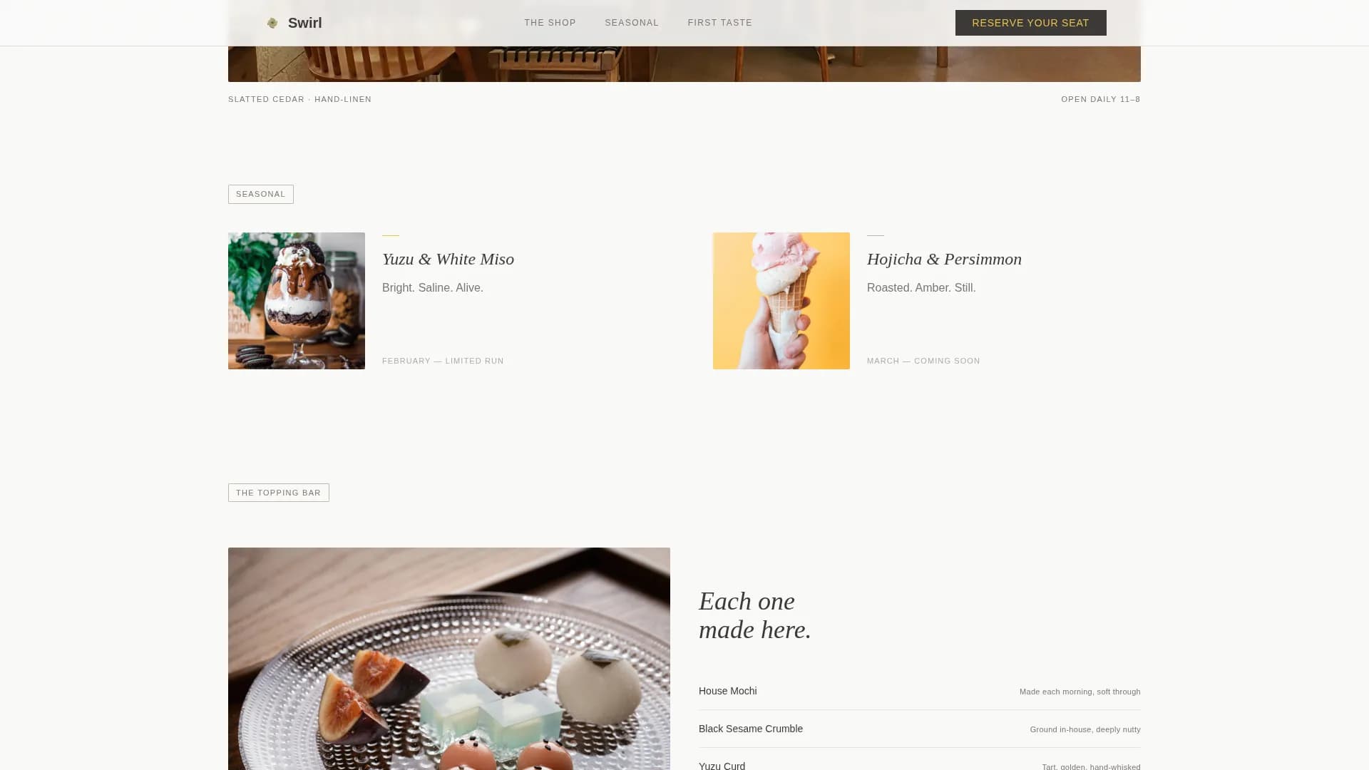 Frozen Yogurt Shop Seasonal Event Registration Website Template