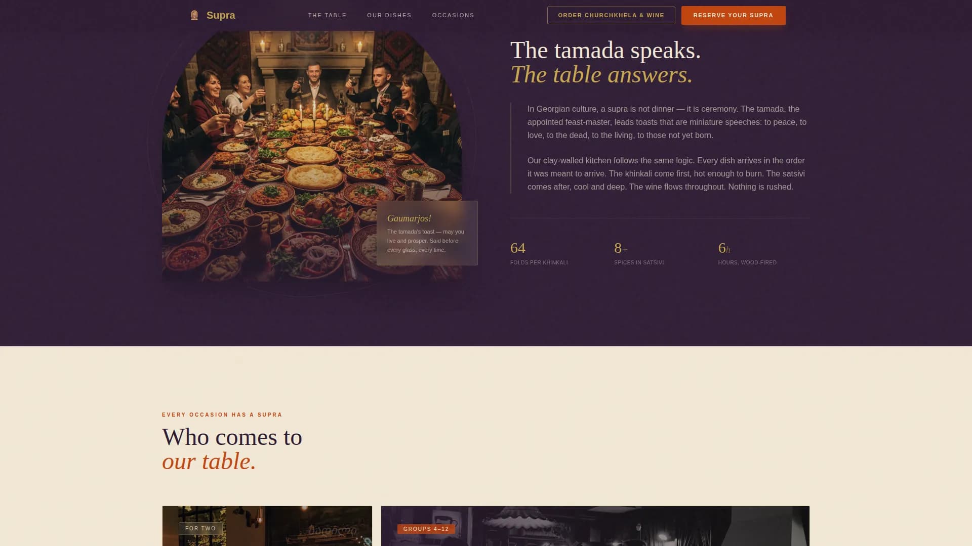Regional & Ethnic Restaurant Booking Website Template