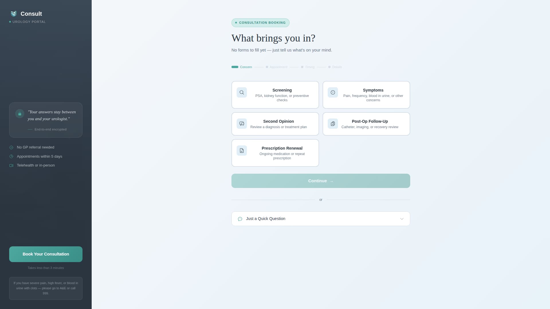 Urologist Booking Website Template