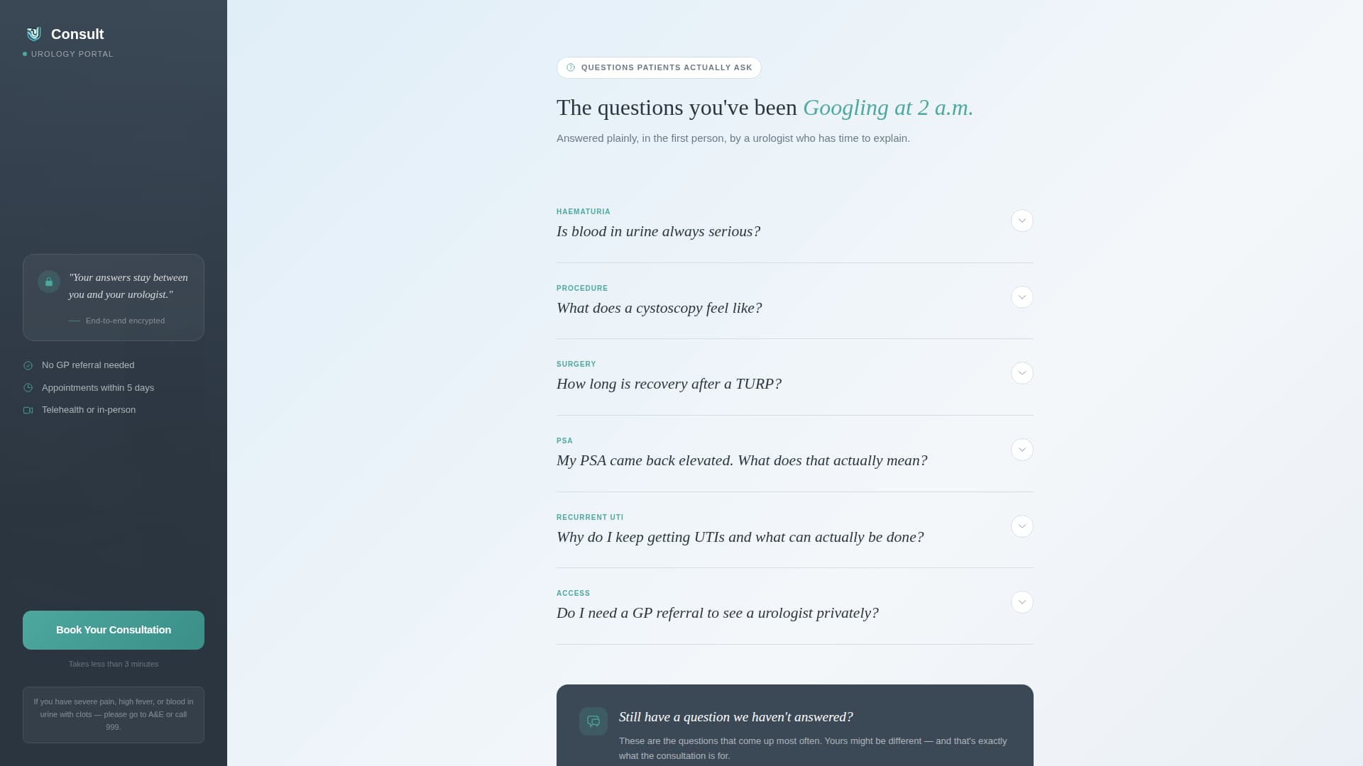 Urologist Booking Website Template