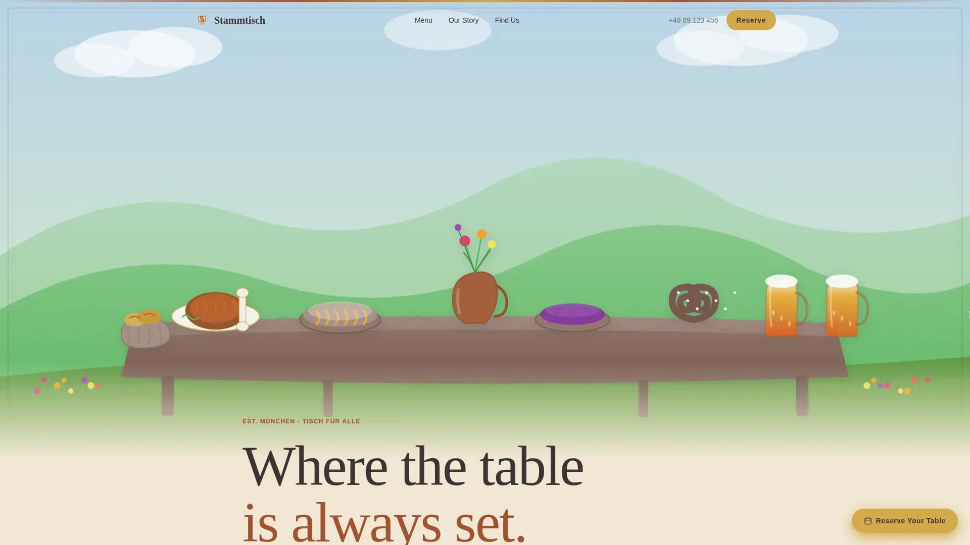 Stammtisch - Rustic German Dining Landing Page Template