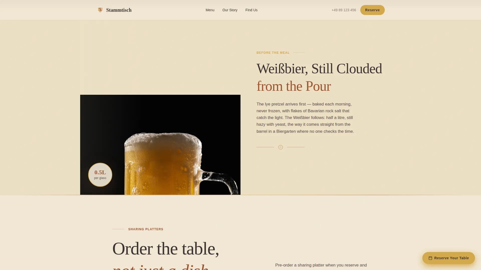 Stammtisch - Rustic German Dining Landing Page Template
