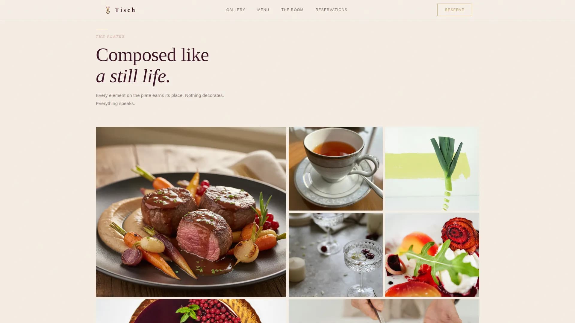 Tisch — Luxe German Dining Landing Page Template