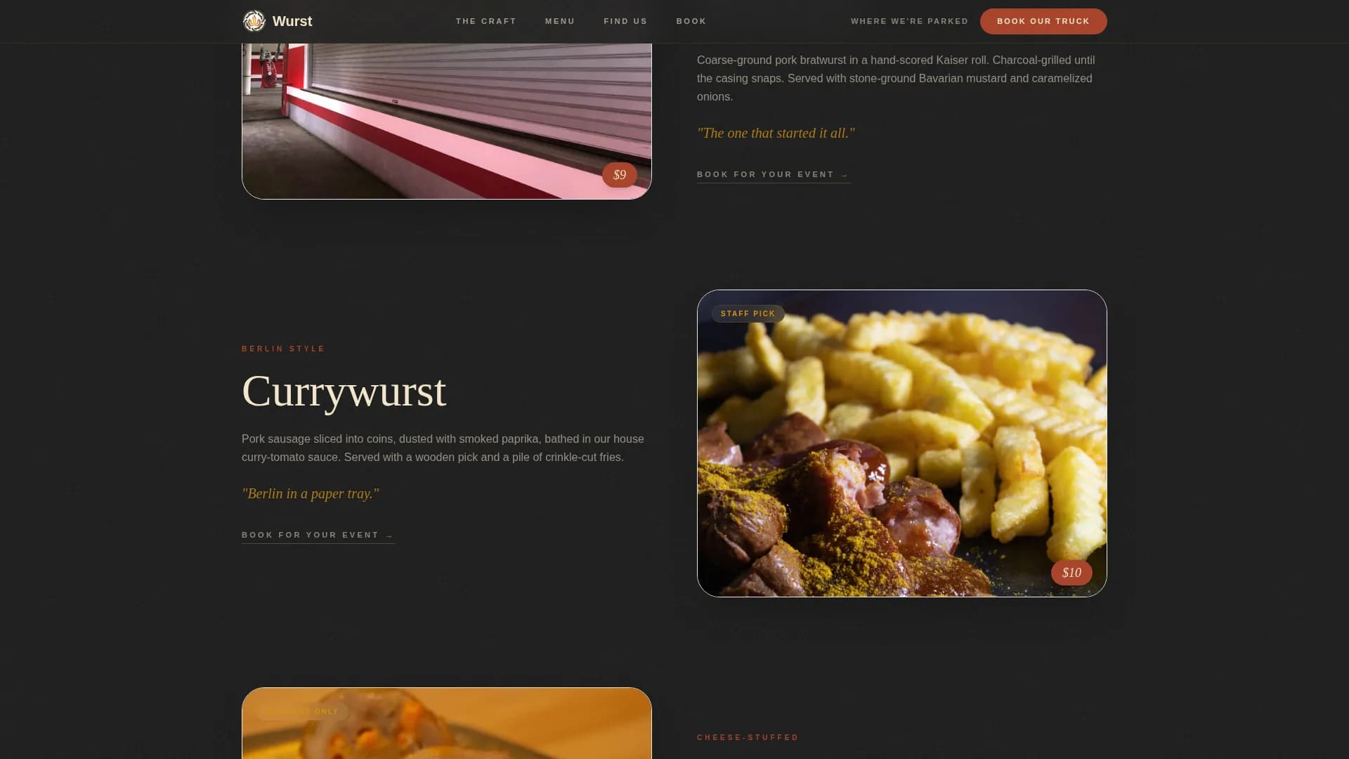 Wurst — German Food Truck Landing Page Template