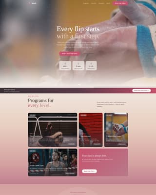 Gymnastics Fitness Booking Website Template