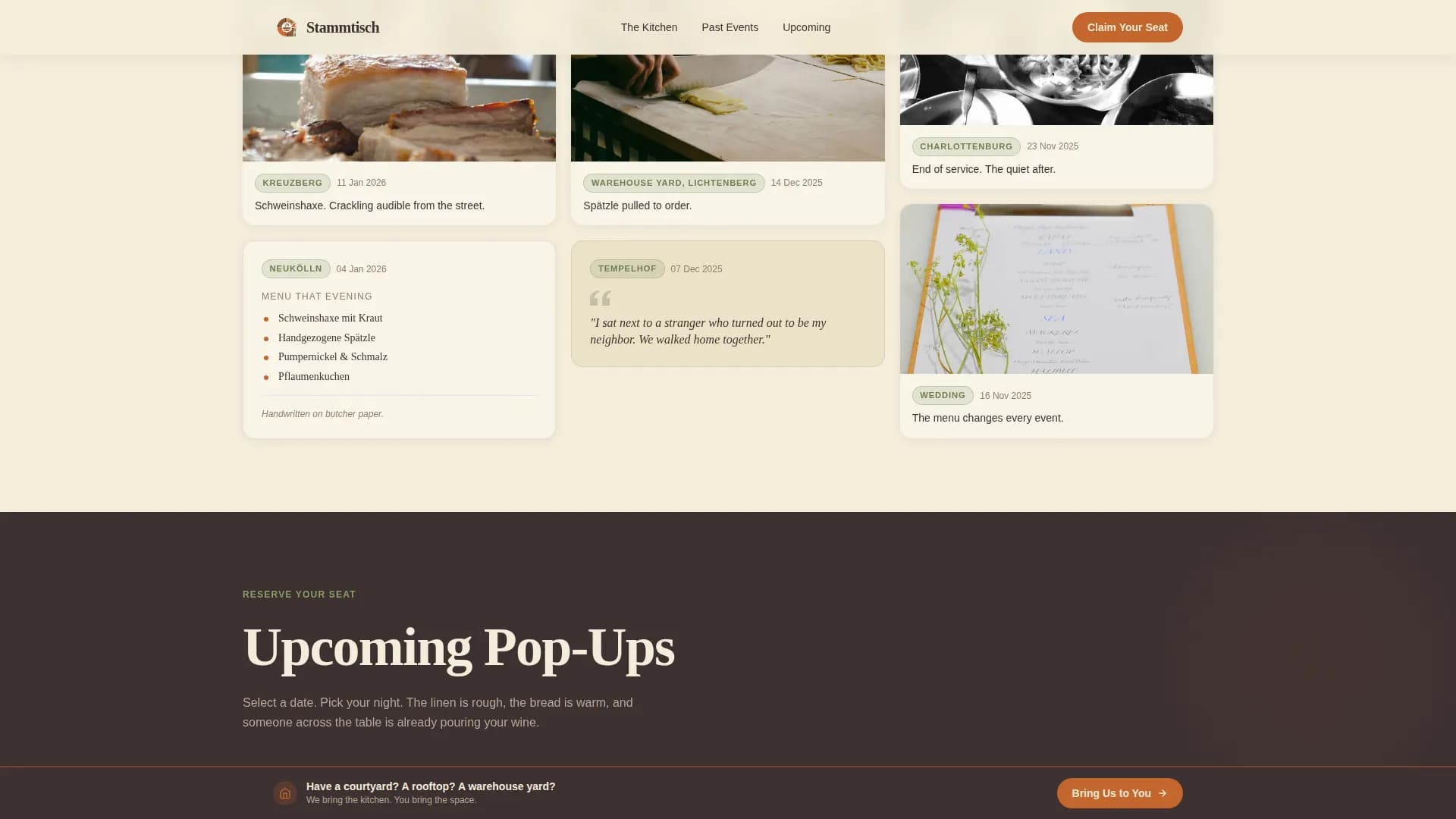 Stammtisch — Rustic German Restaurant Landing Page Template