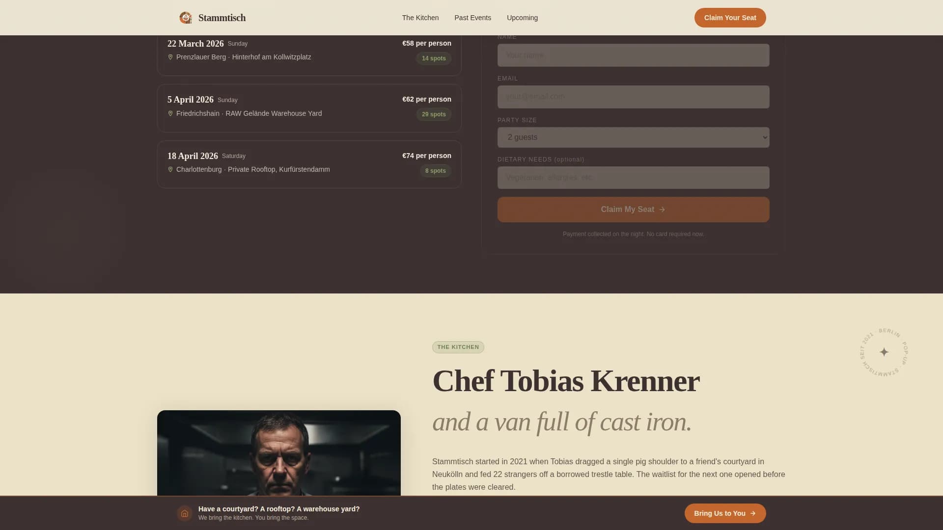 Stammtisch — Rustic German Restaurant Landing Page Template