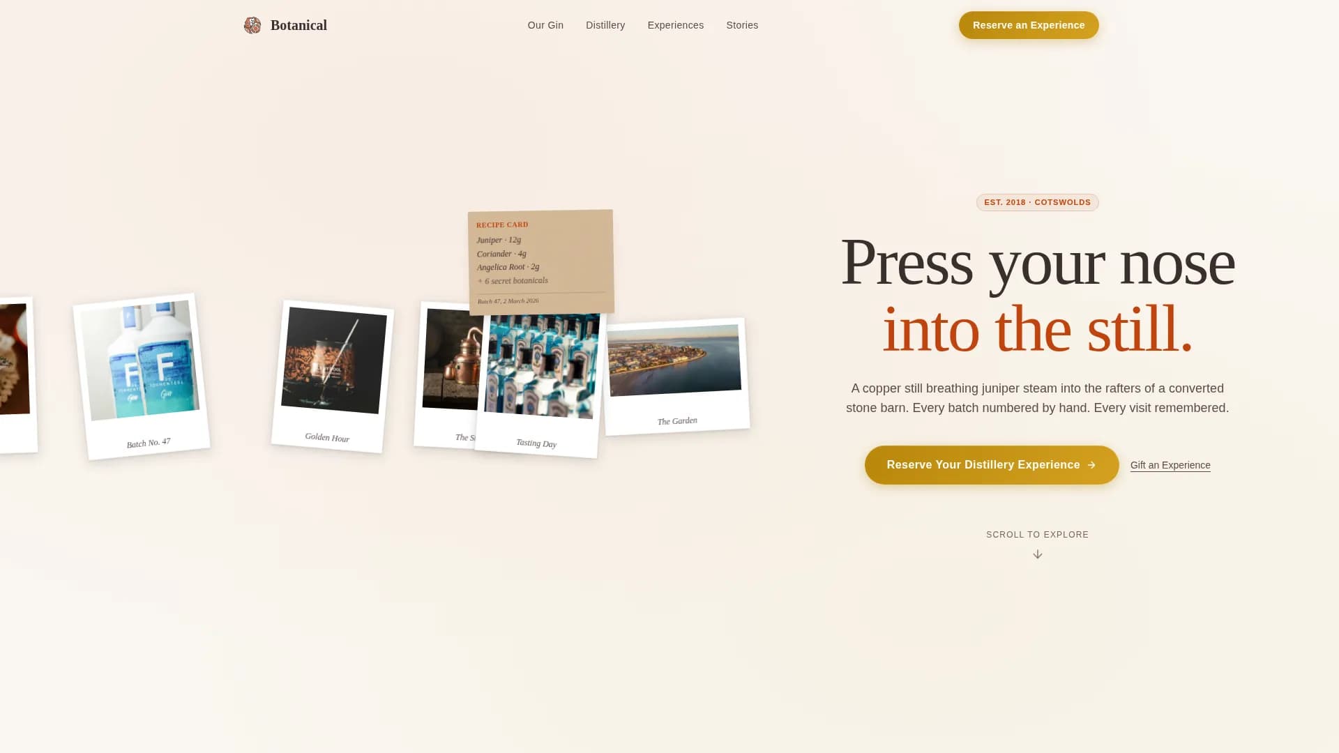 Distillery & Spirits Booking Website Template