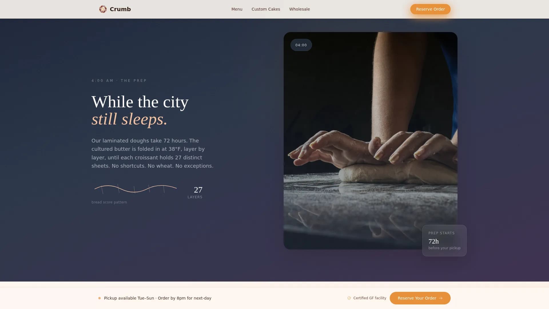 Rise — Artisan Sourdough Bakery Landing Page Template