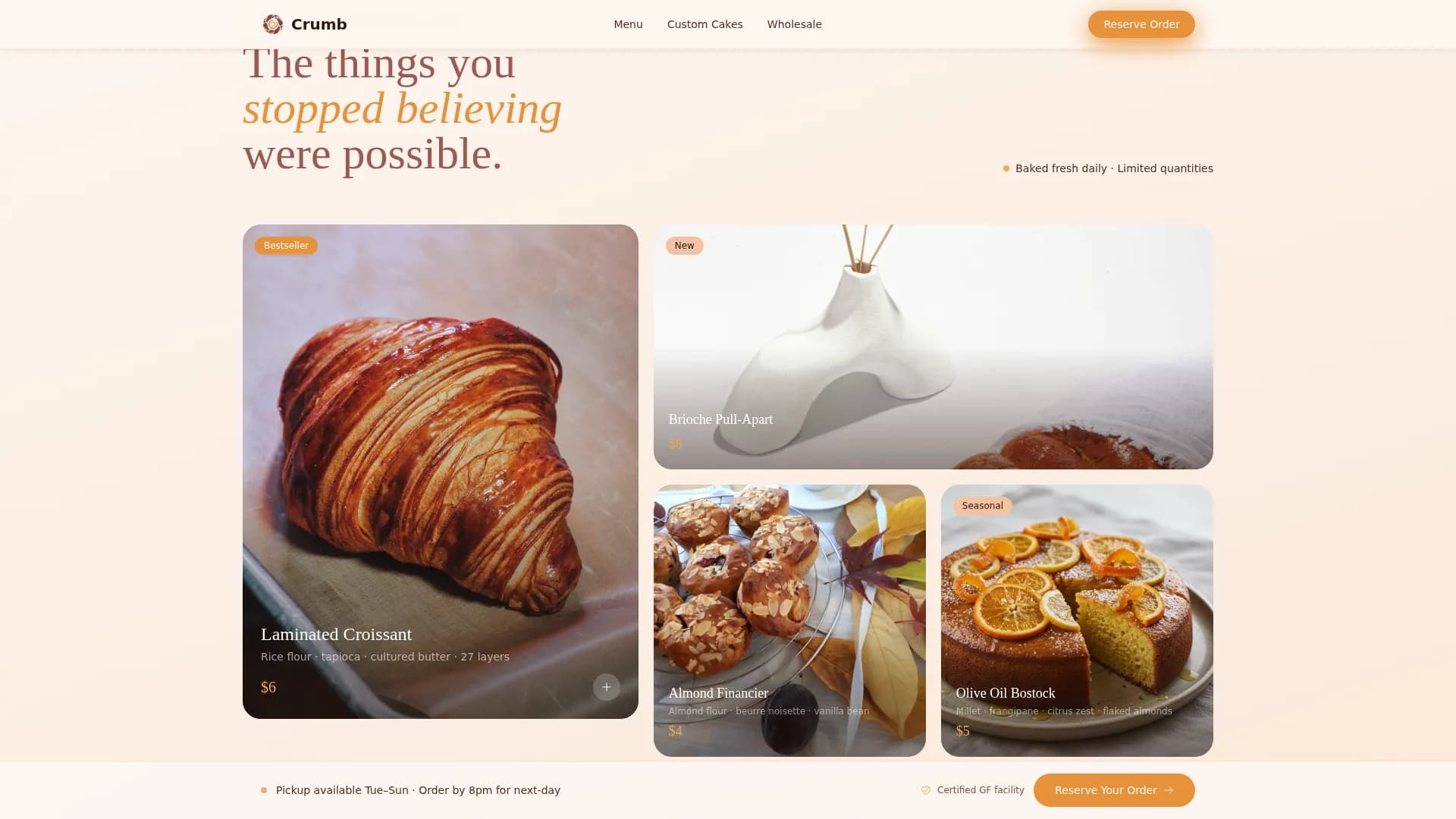 Rise — Artisan Sourdough Bakery Landing Page Template