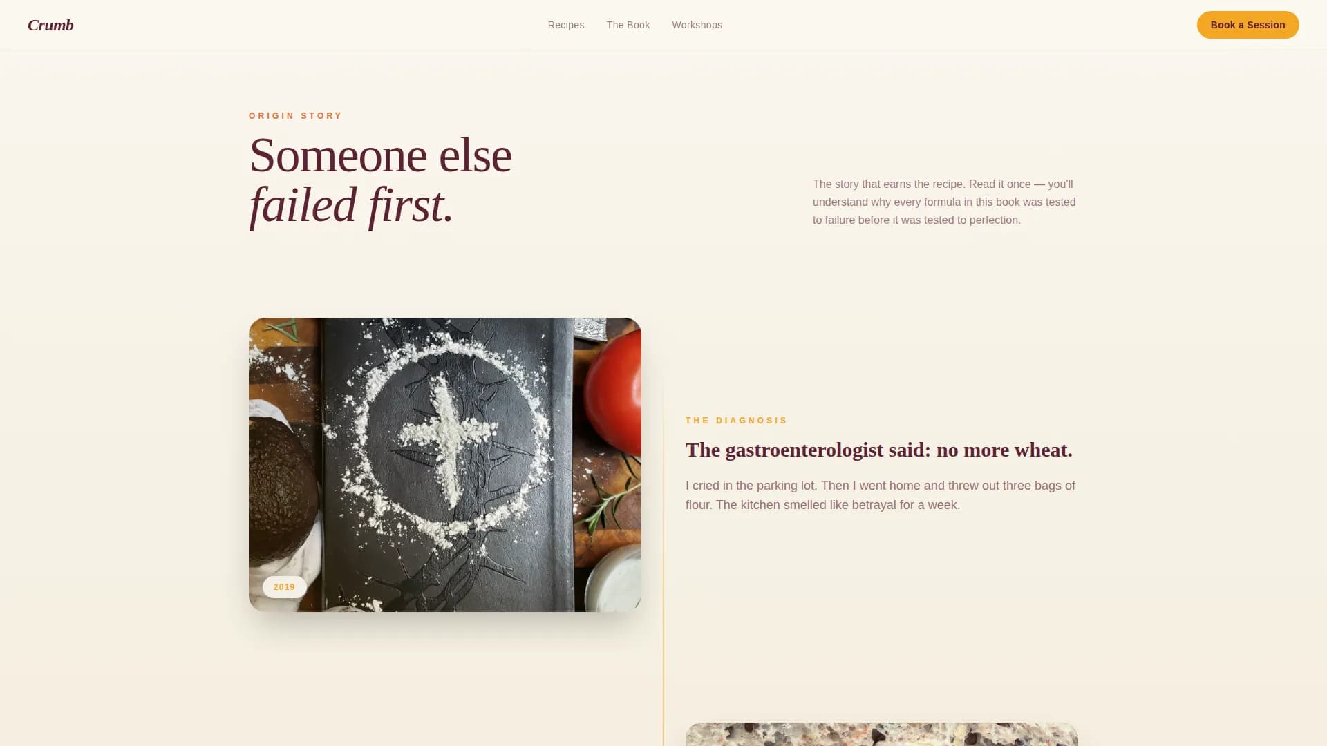 Crumb — Gluten-Free Cookbook Landing Page Template