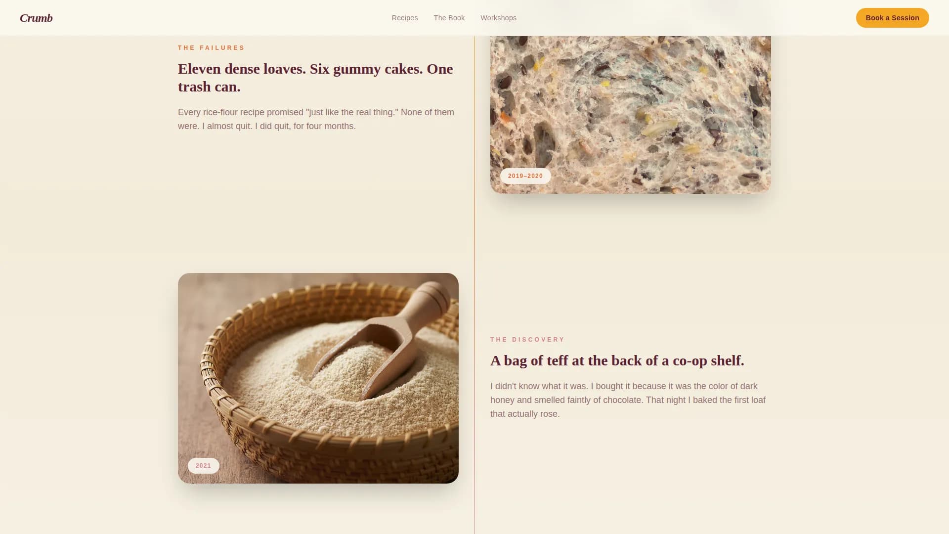 Crumb — Gluten-Free Cookbook Landing Page Template
