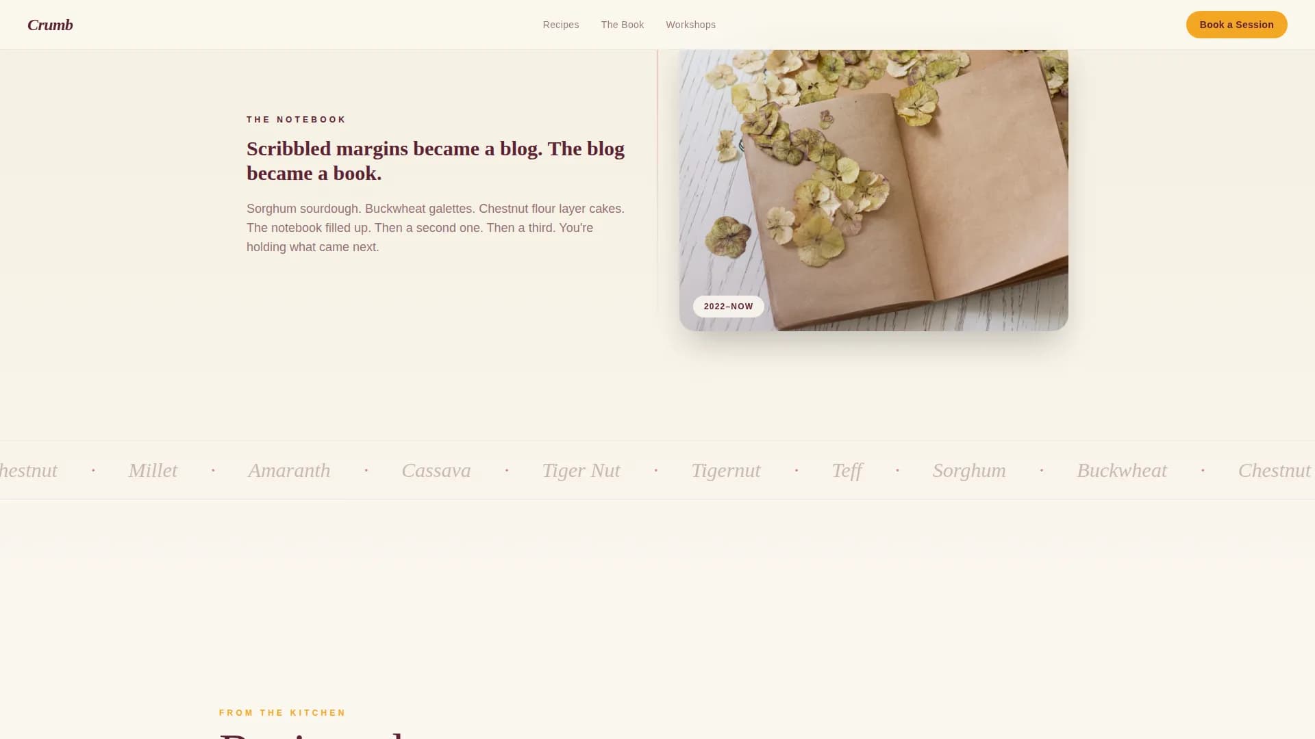 Crumb — Gluten-Free Cookbook Landing Page Template