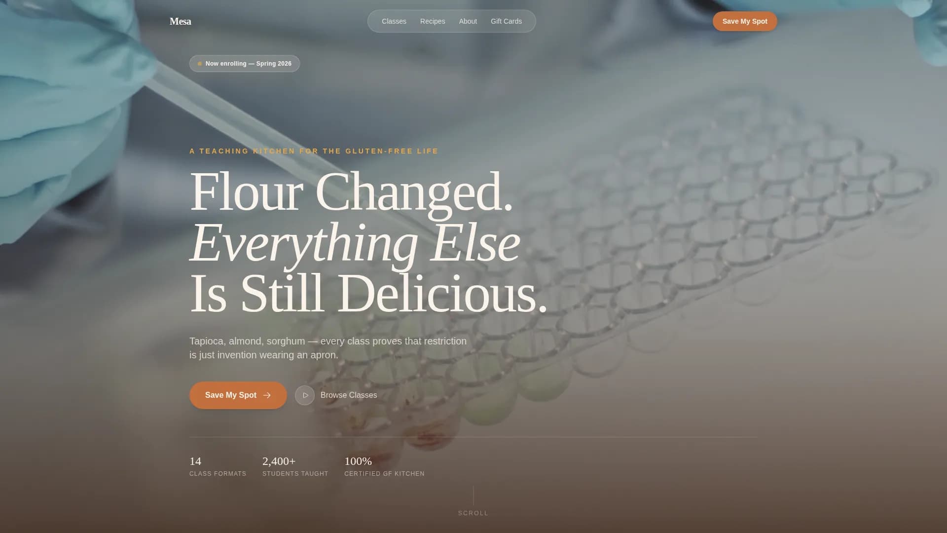 Mesa — Gluten-Free Cooking Landing Page Template