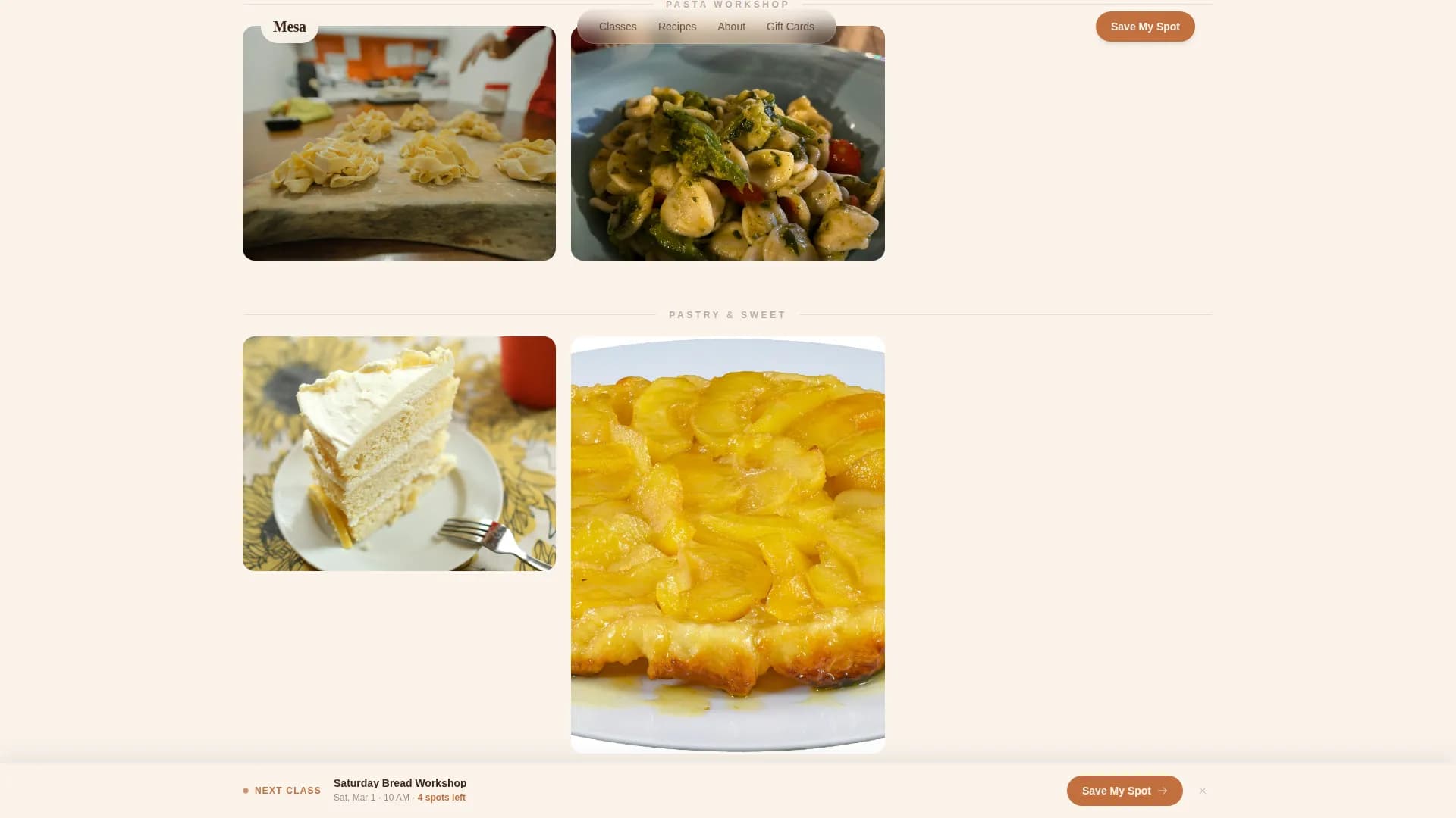 Mesa — Gluten-Free Cooking Landing Page Template
