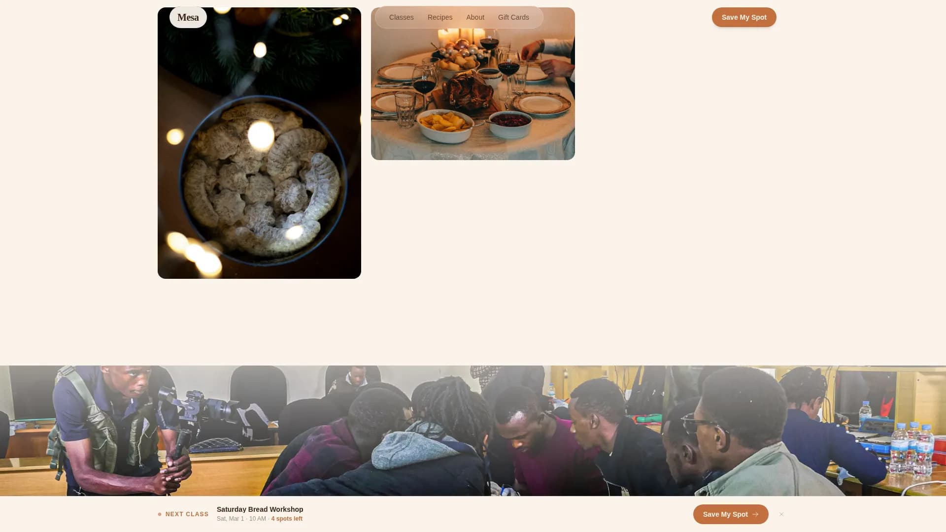 Mesa — Gluten-Free Cooking Landing Page Template