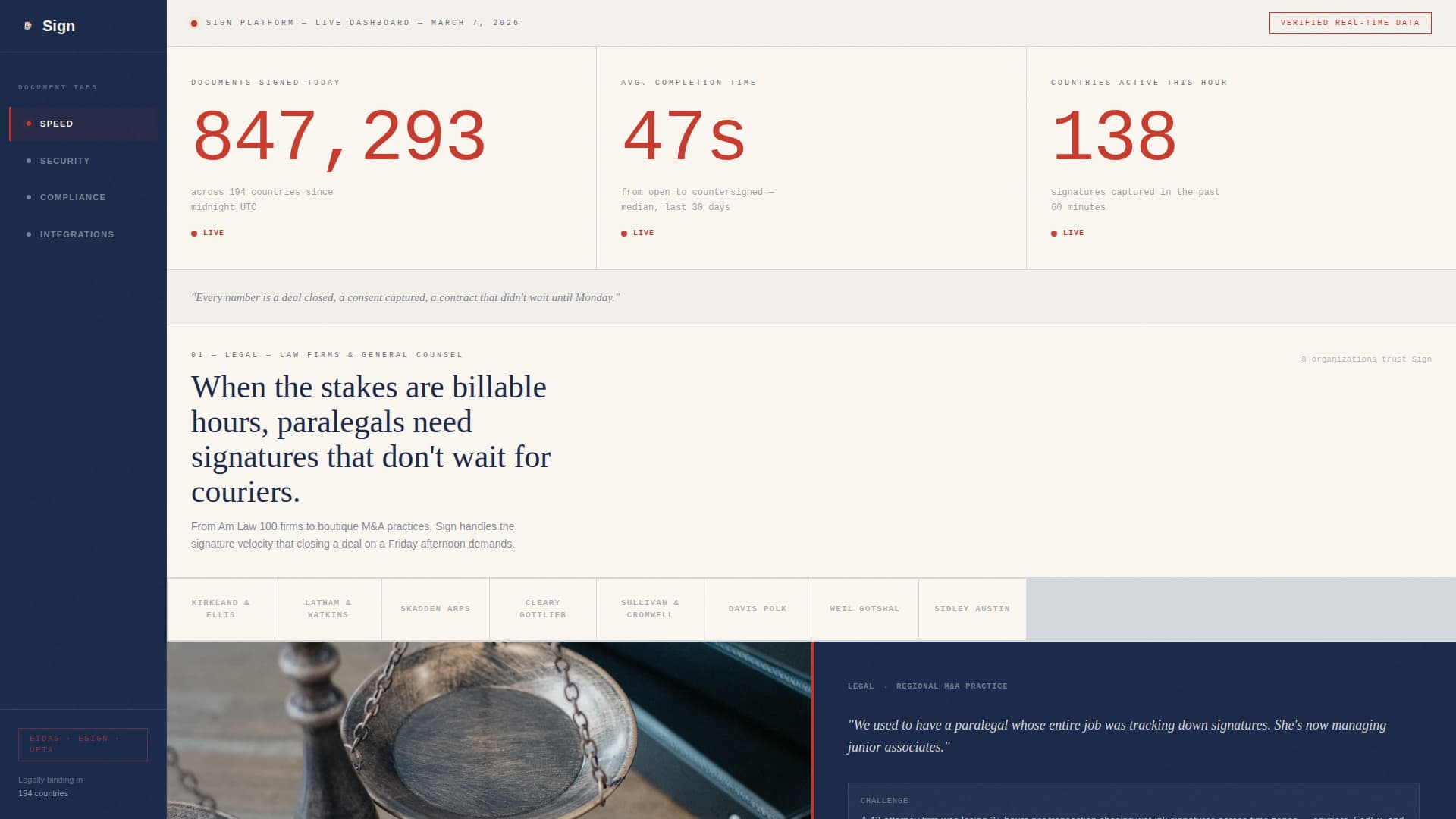 Sign - Trusted Esignature Landing Page Template