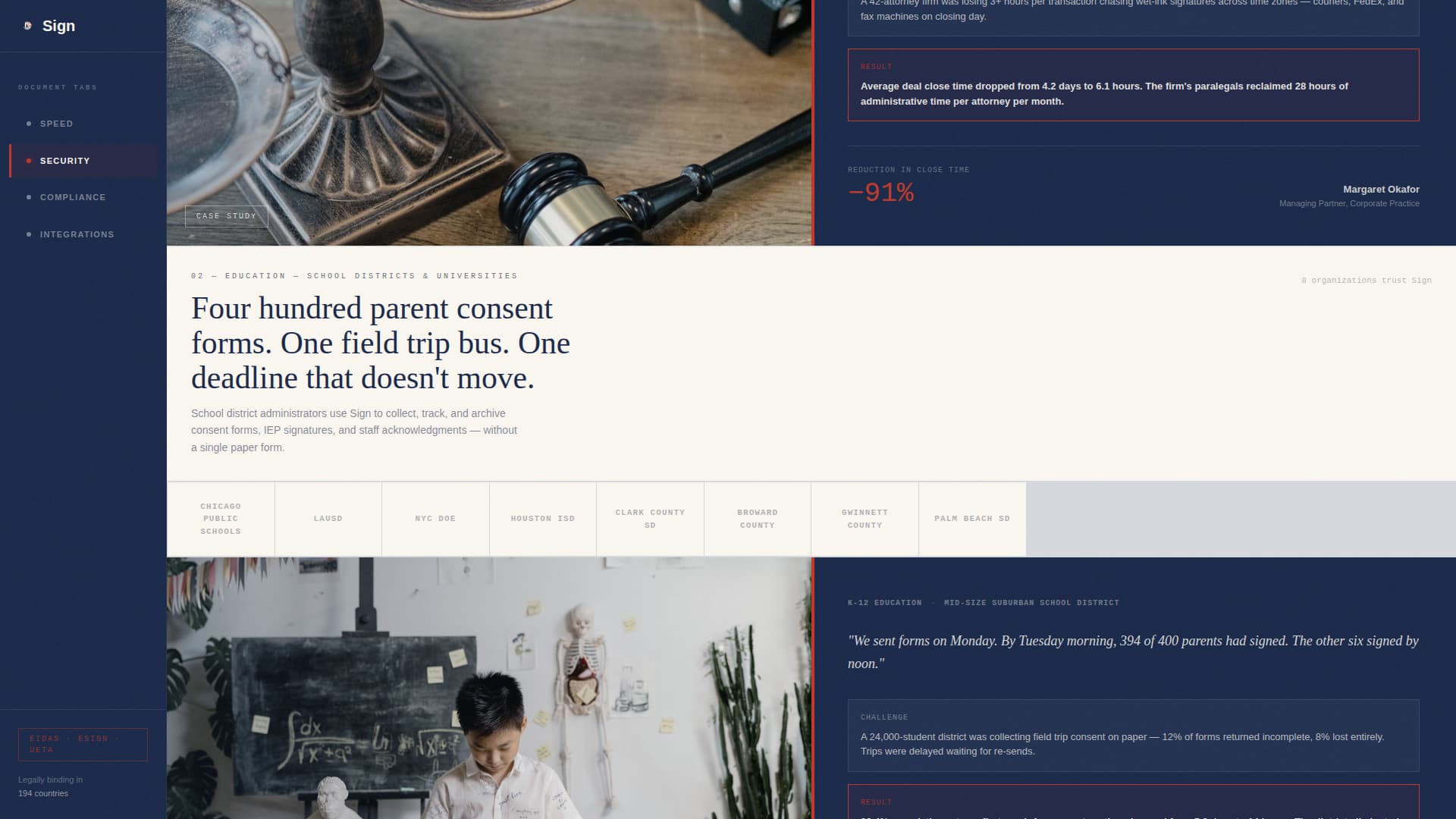 Sign - Trusted Esignature Landing Page Template