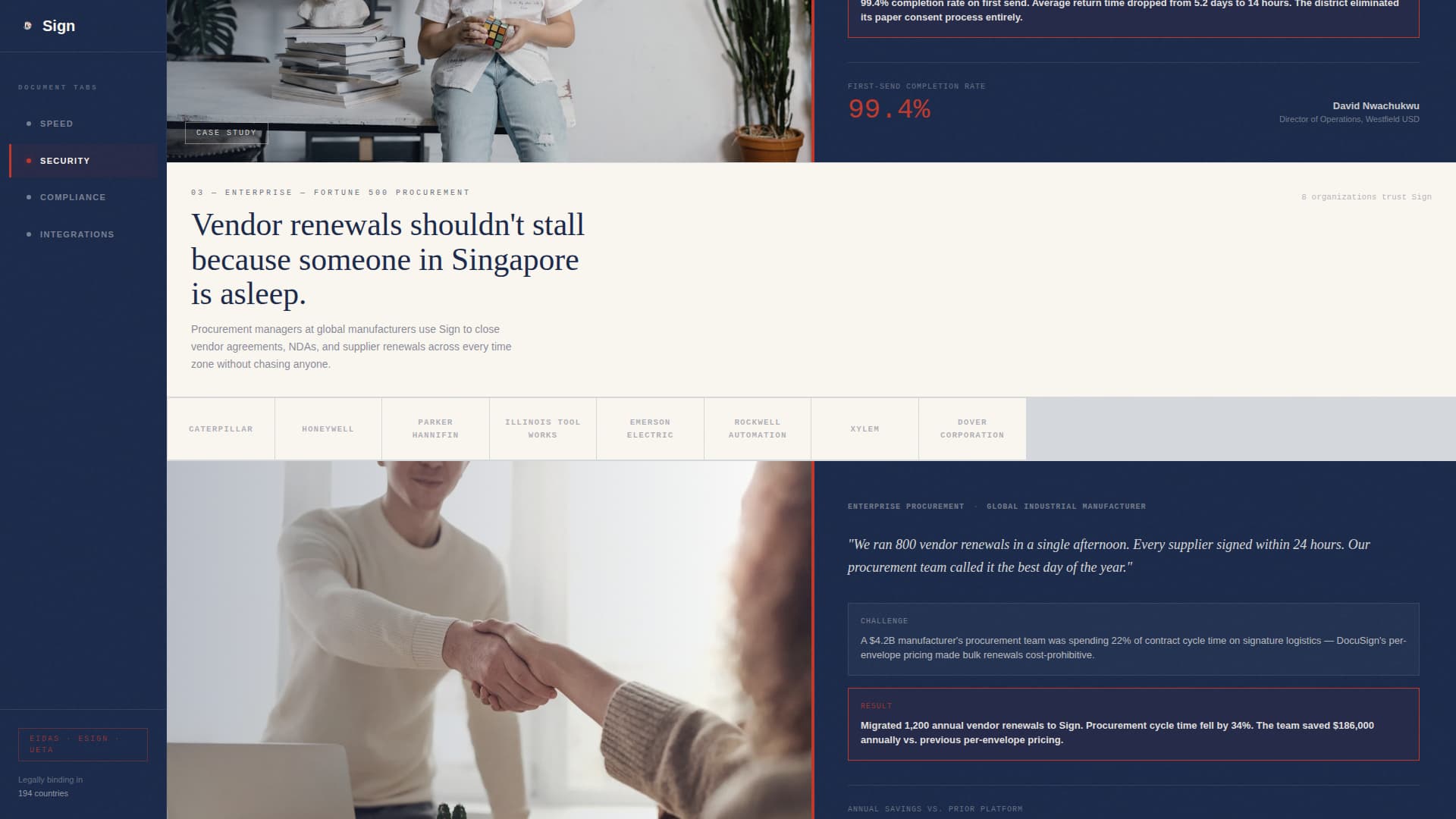 Sign - Trusted Esignature Landing Page Template