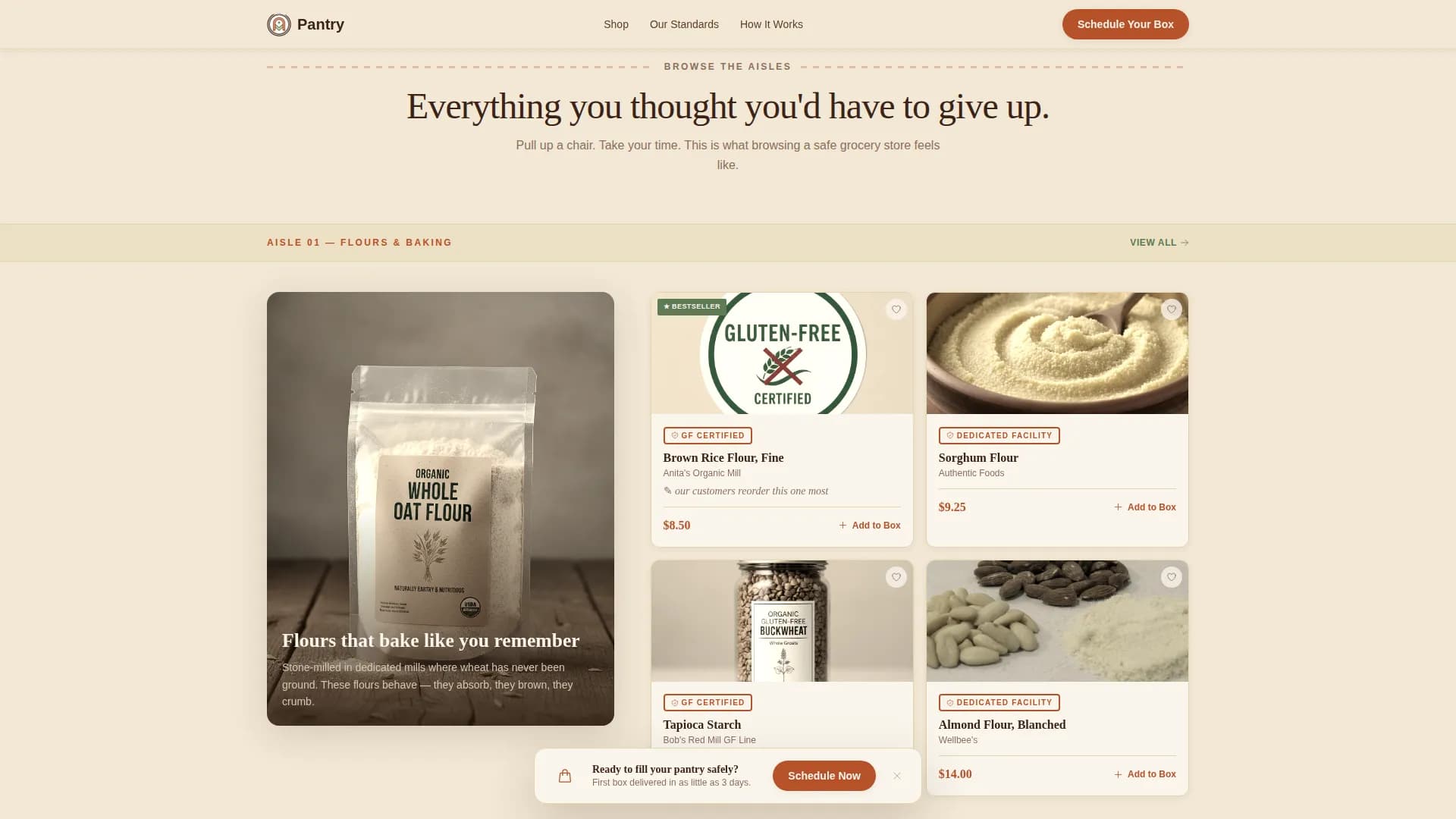 Pantry — Gluten-Free Grocery Landing Page Template