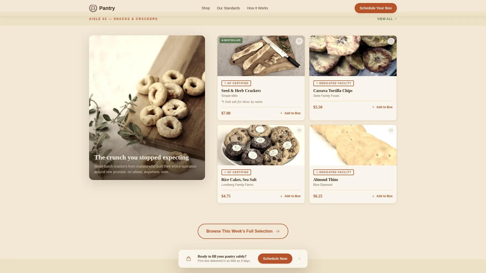 Pantry — Gluten-Free Grocery Landing Page Template