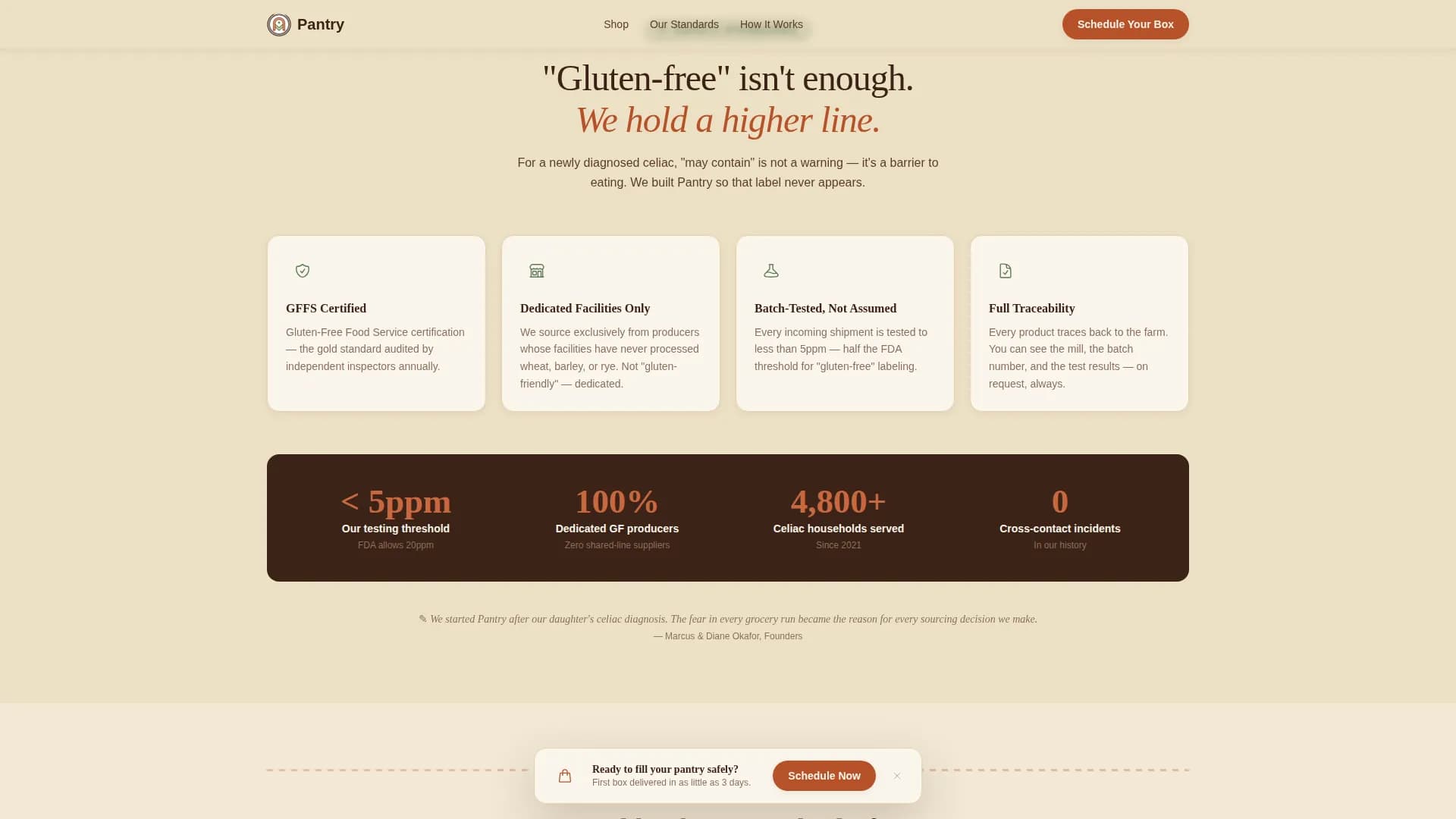 Pantry — Gluten-Free Grocery Landing Page Template