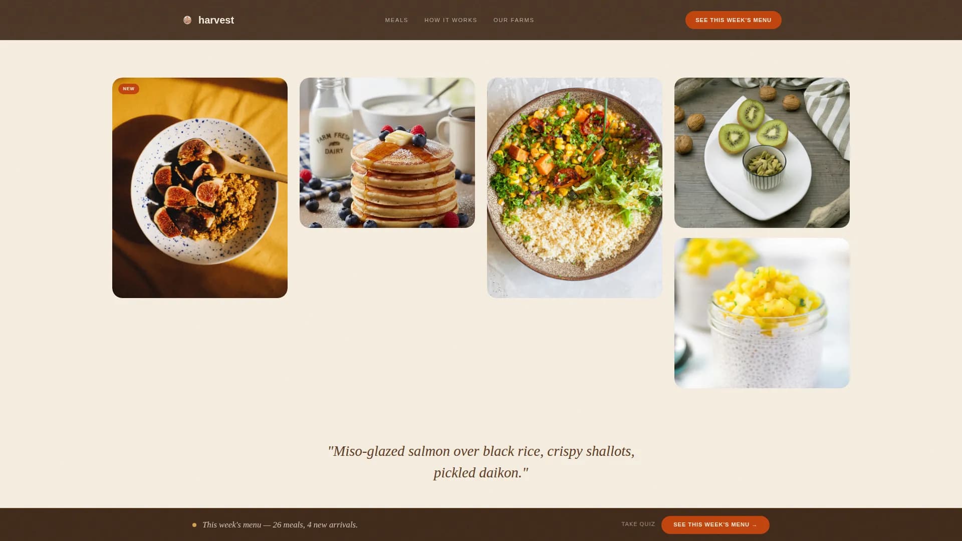 Harvest — Gluten-Free Meals Landing Page Template