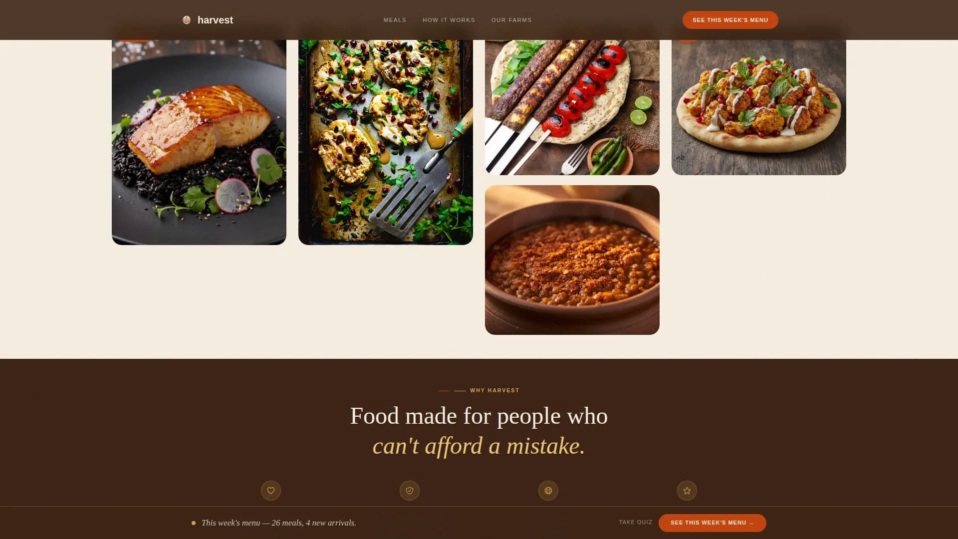Harvest — Gluten-Free Meals Landing Page Template