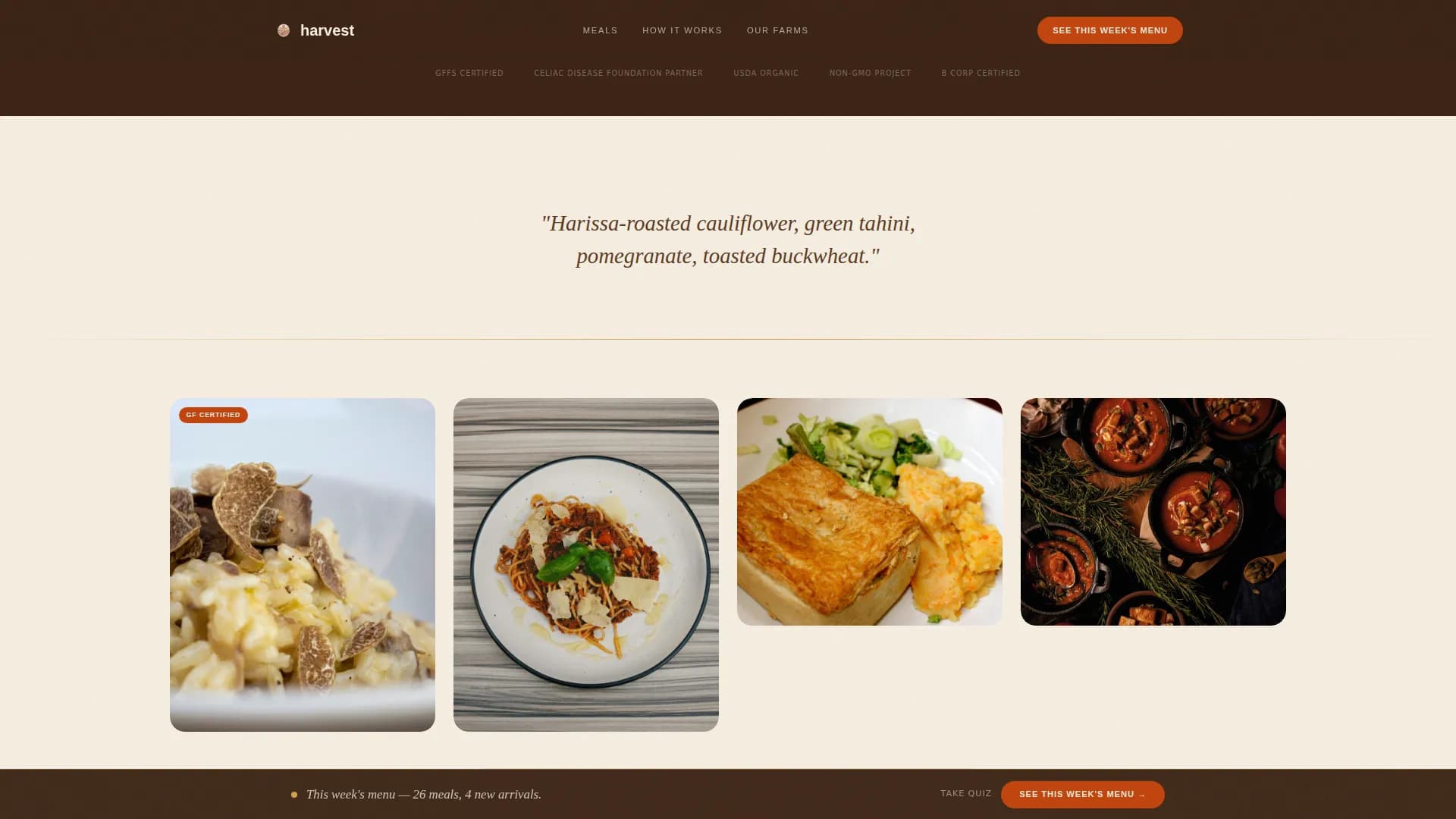 Harvest — Gluten-Free Meals Landing Page Template