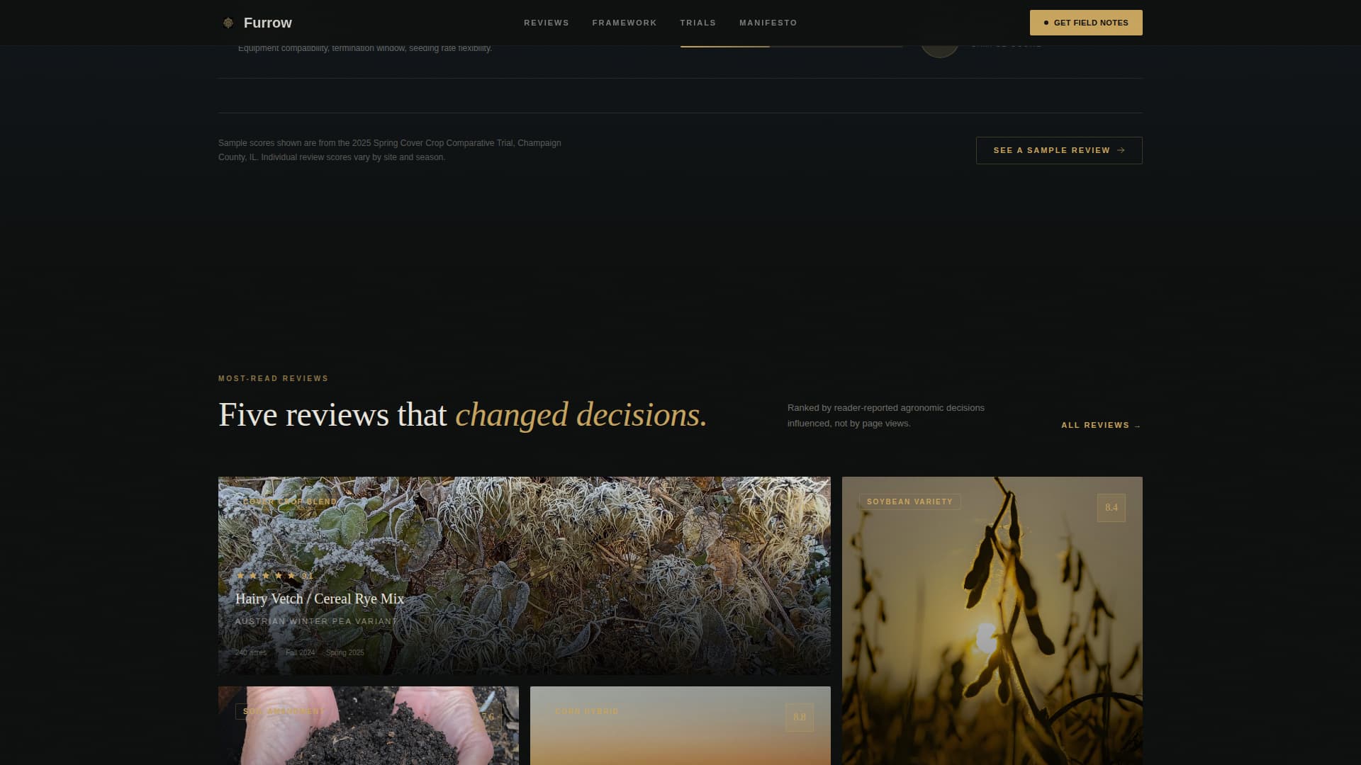 Furrow - Cinematic Agriculture Landing Page Template