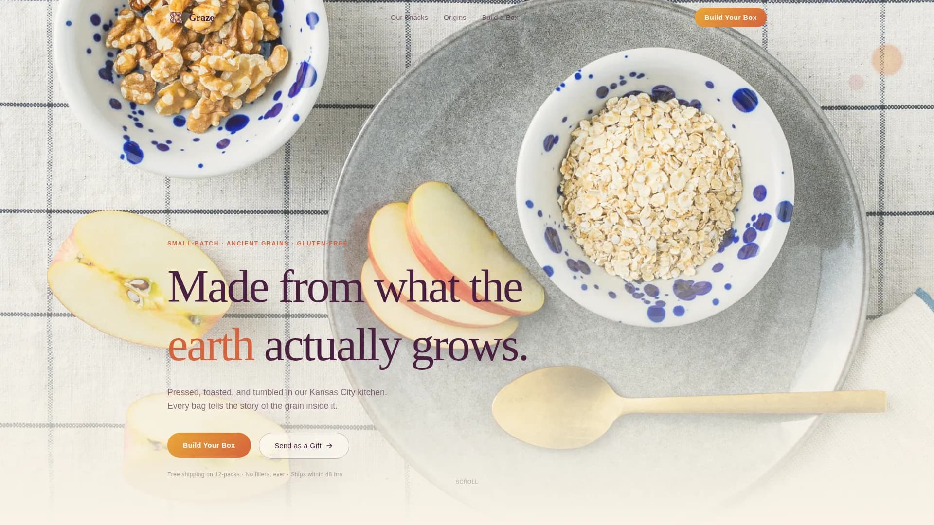 Graze — Ancient Grain Snacks Landing Page Template