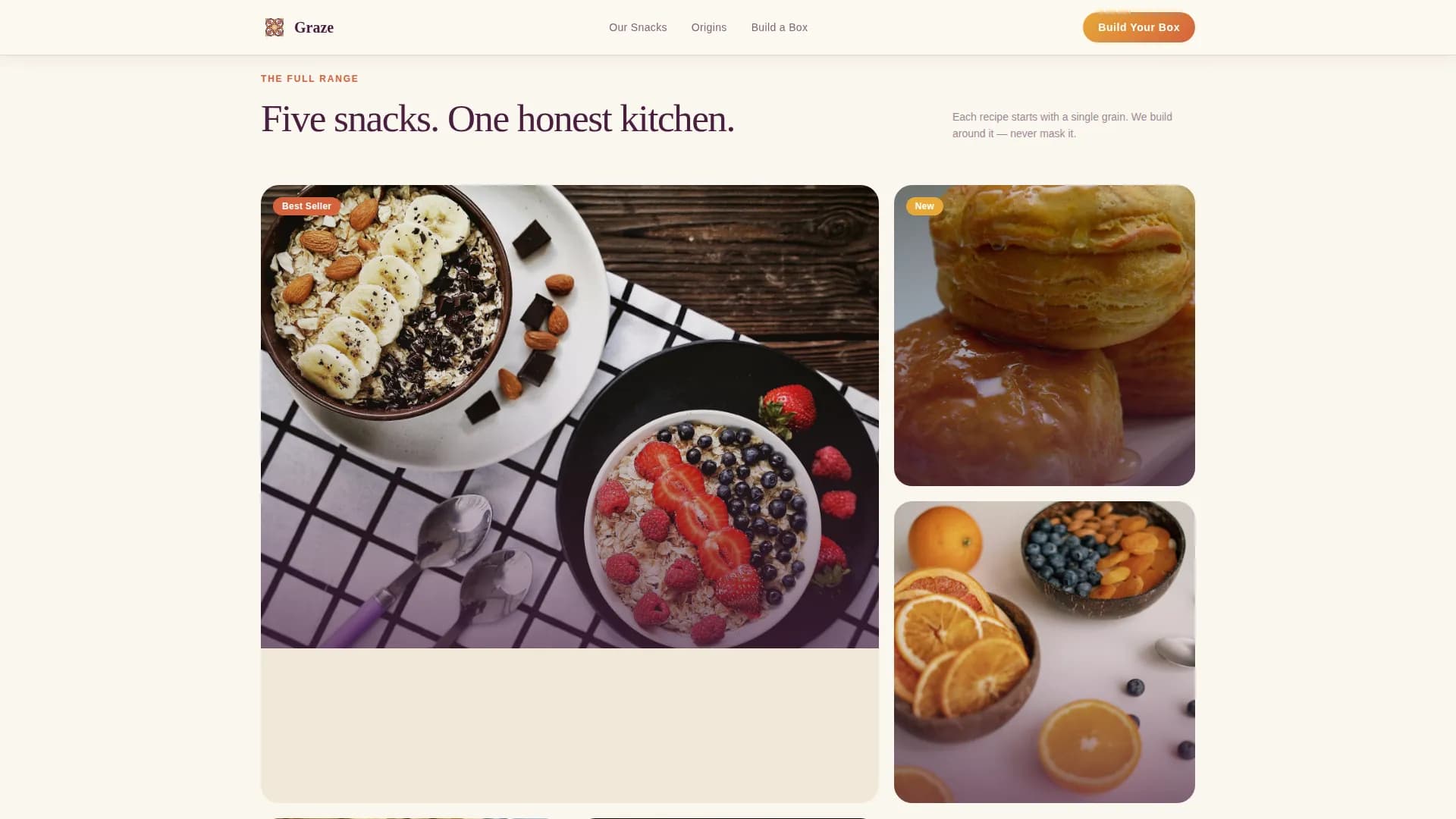 Graze — Ancient Grain Snacks Landing Page Template