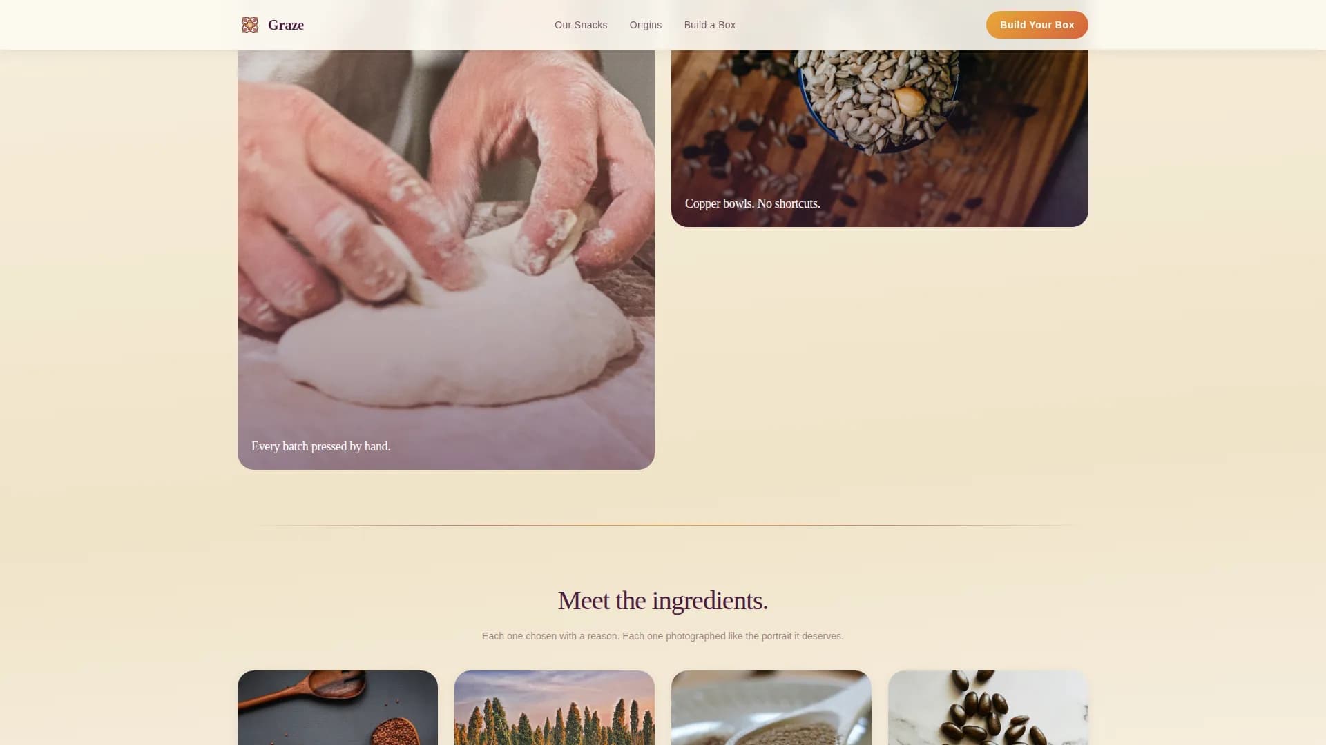 Graze — Ancient Grain Snacks Landing Page Template
