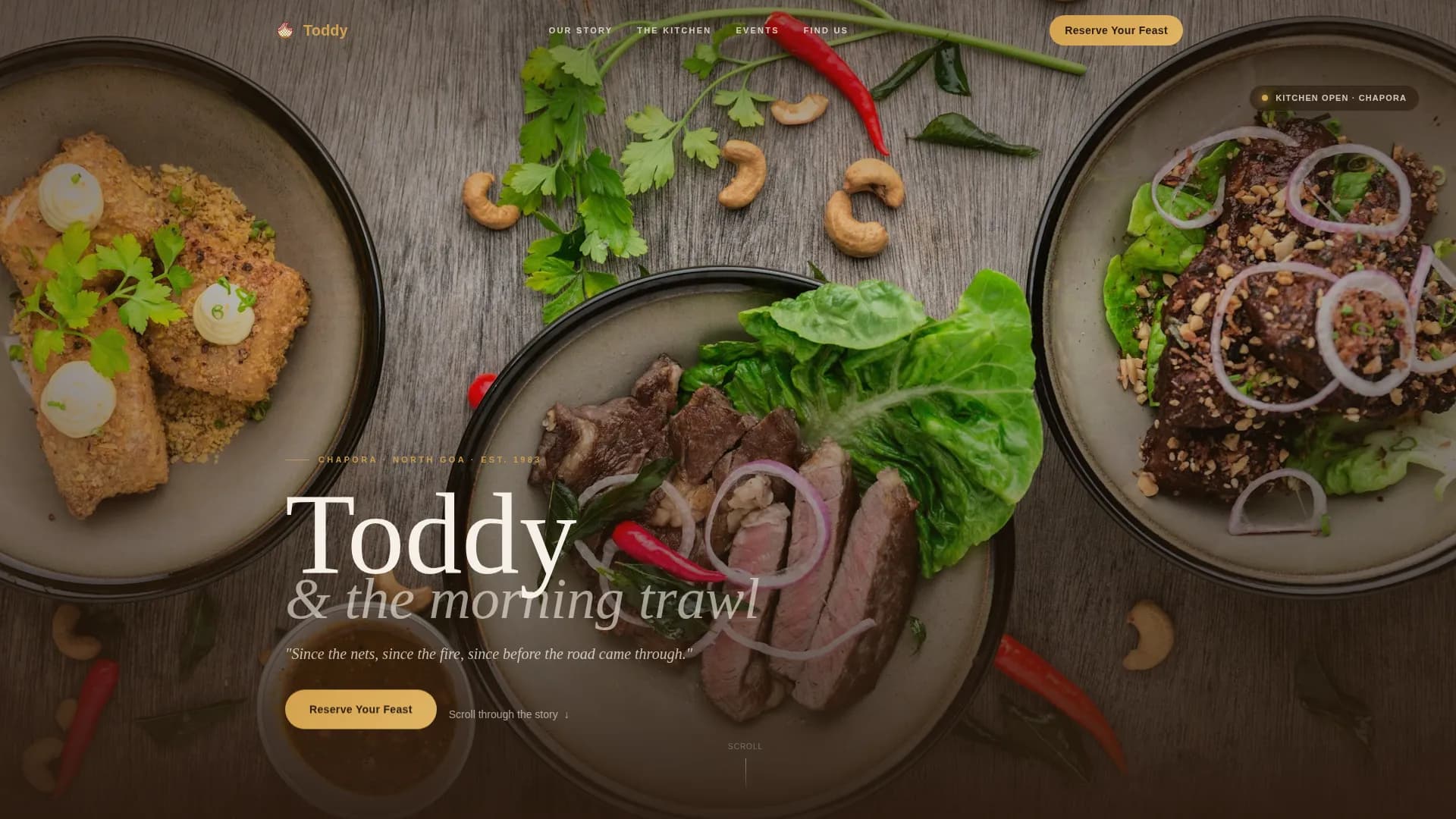 Tide — Coastal Goan Seafood Landing Page Template